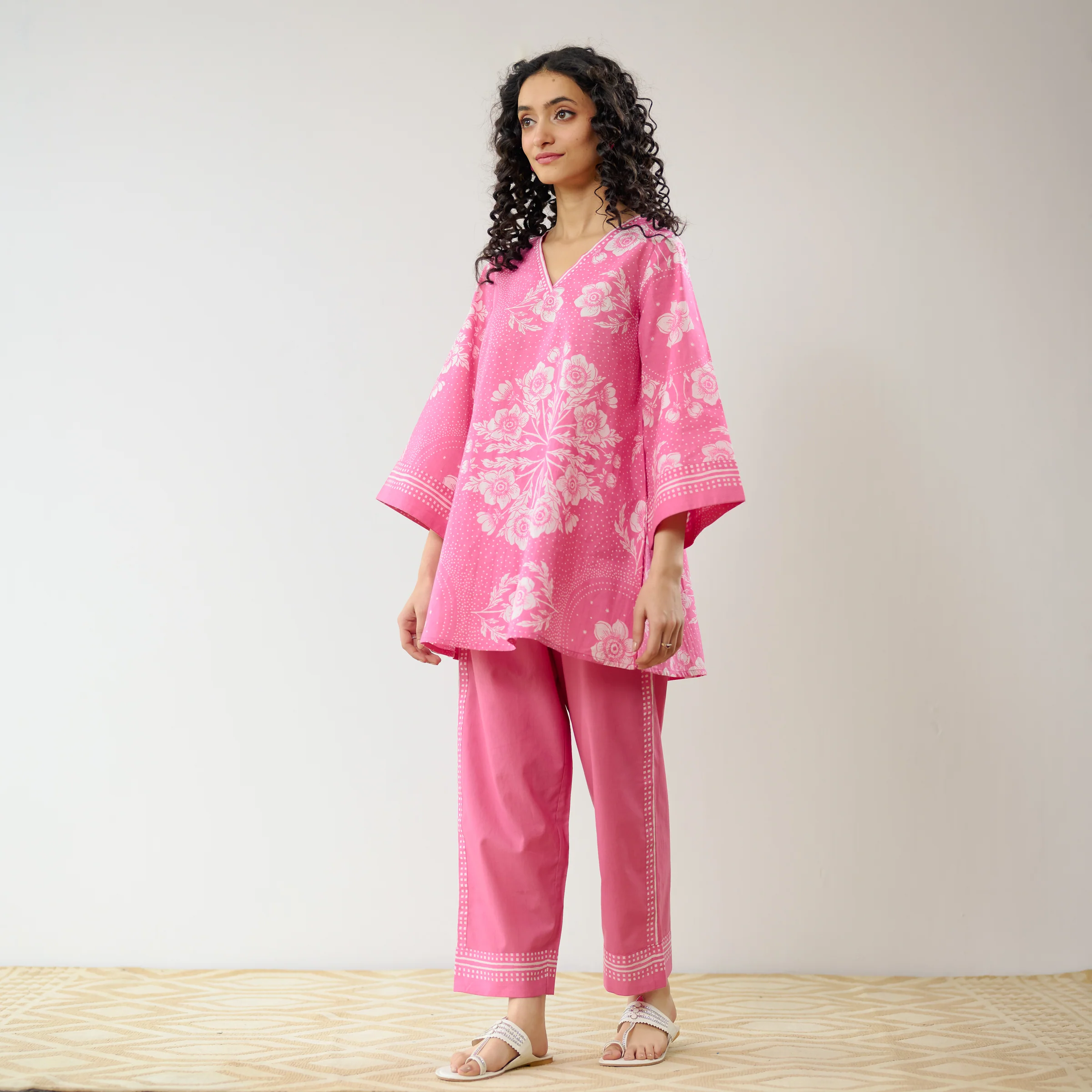 Dewdrop Cotton Co-ord Set - Pink - Image 5