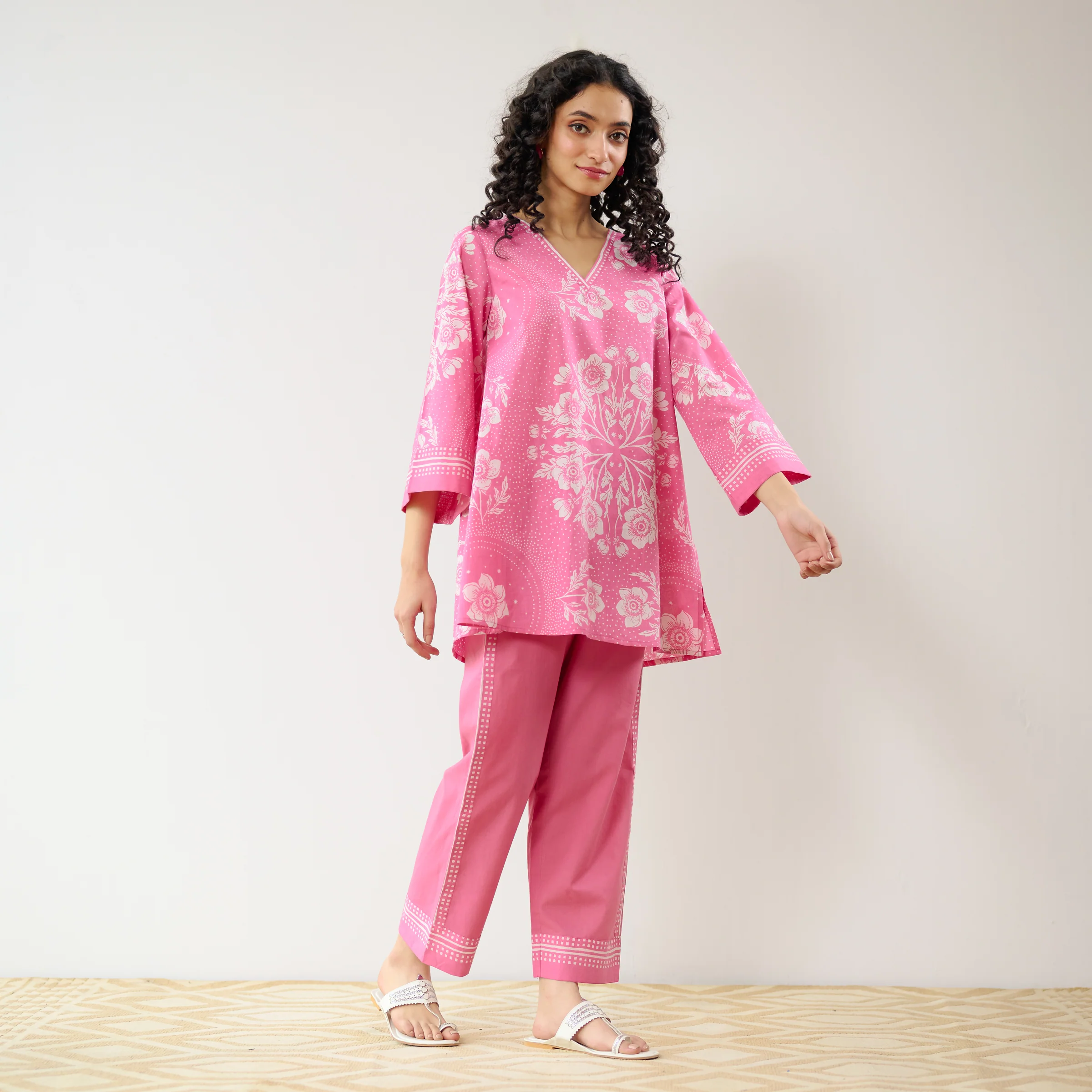 Dewdrop Cotton Co-ord Set - Pink - Image 6