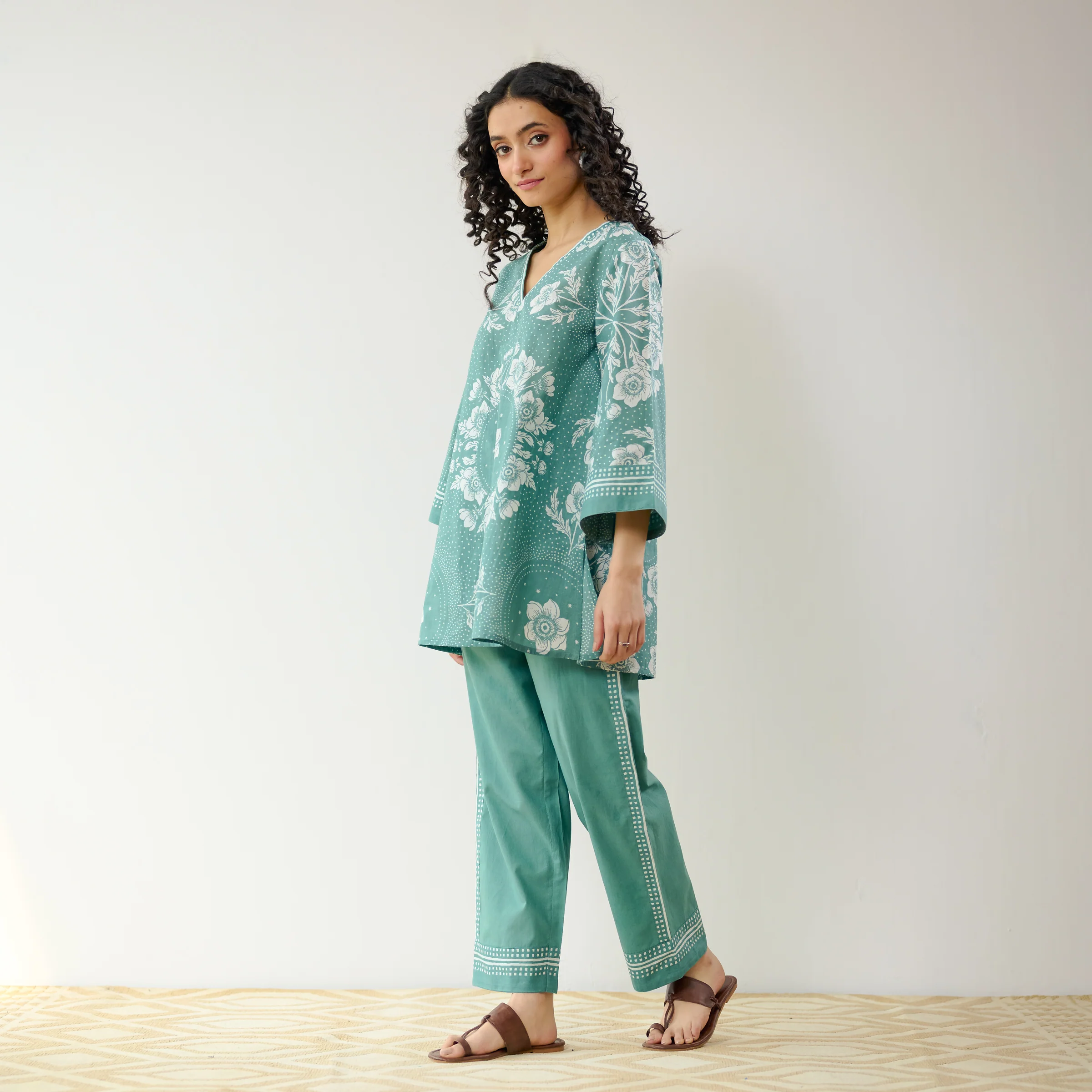 Dewdrop Cotton Co-ord Set - Sage Green - Image 5