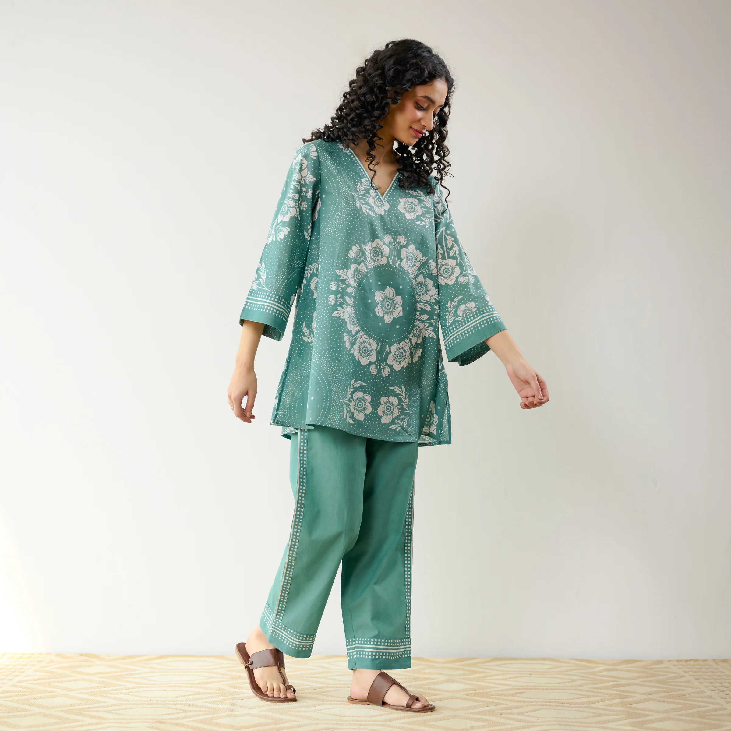 Dewdrop Cotton Co-ord Set - Sage Green - Image 6