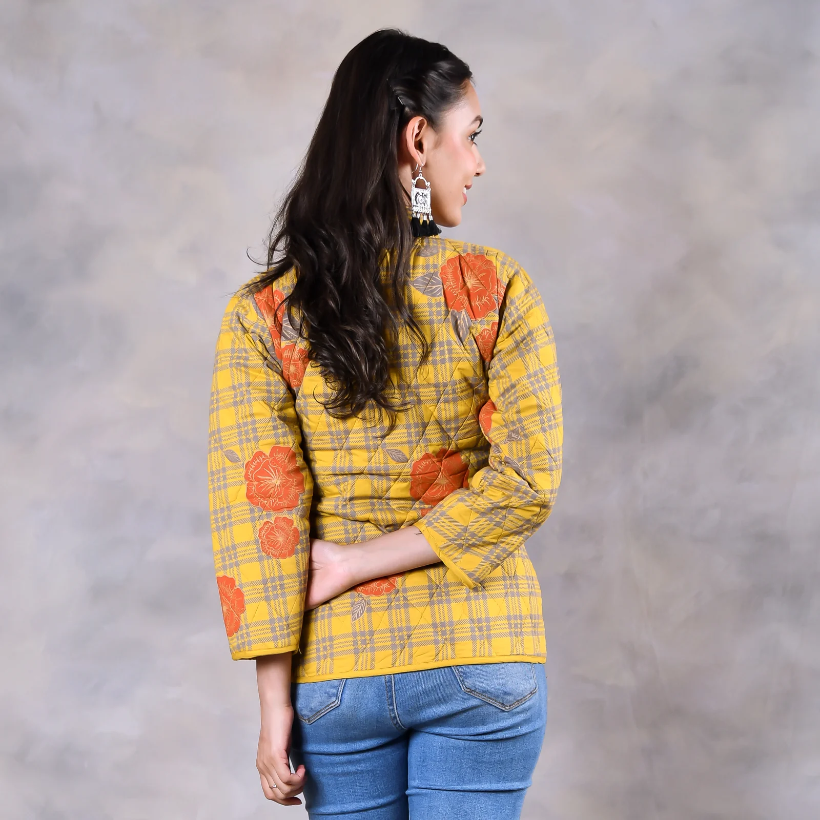 Dianthus Mustard Quilted Jacket - Image 4