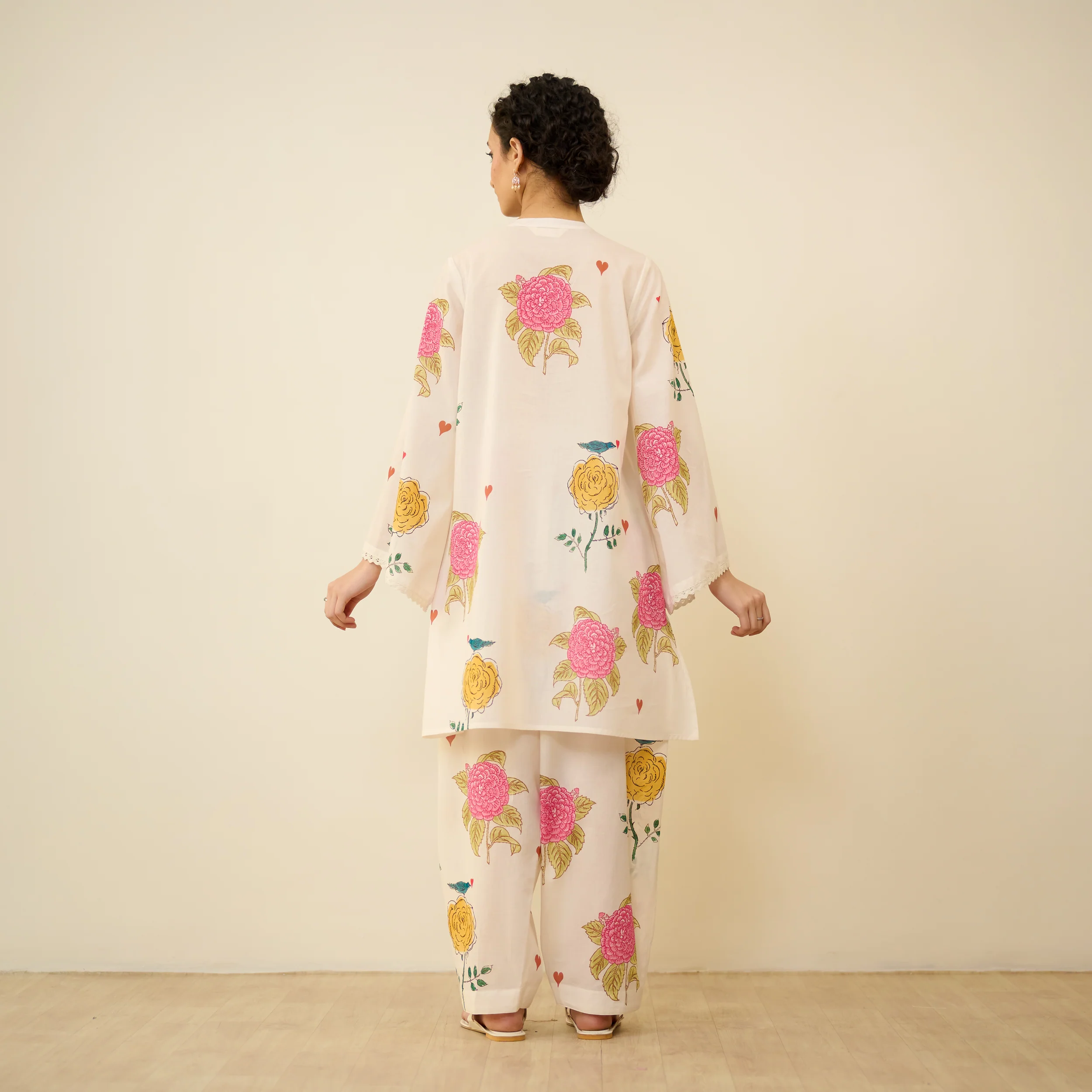 Dilruba Semi Festive Mulmul Cotton Salwar Set - Ivory - Image 7