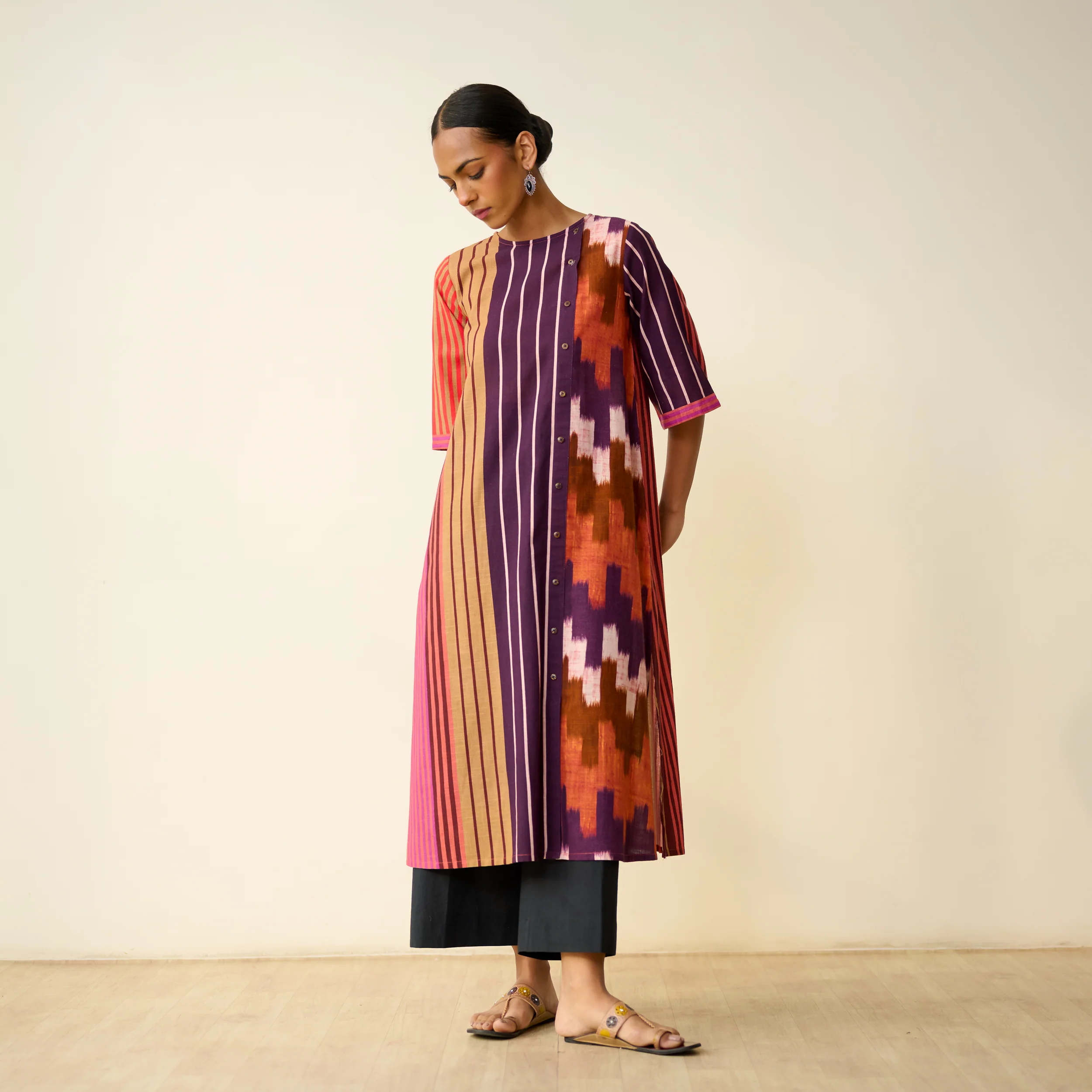 Earth Slub Cotton Kurta - Multicolour