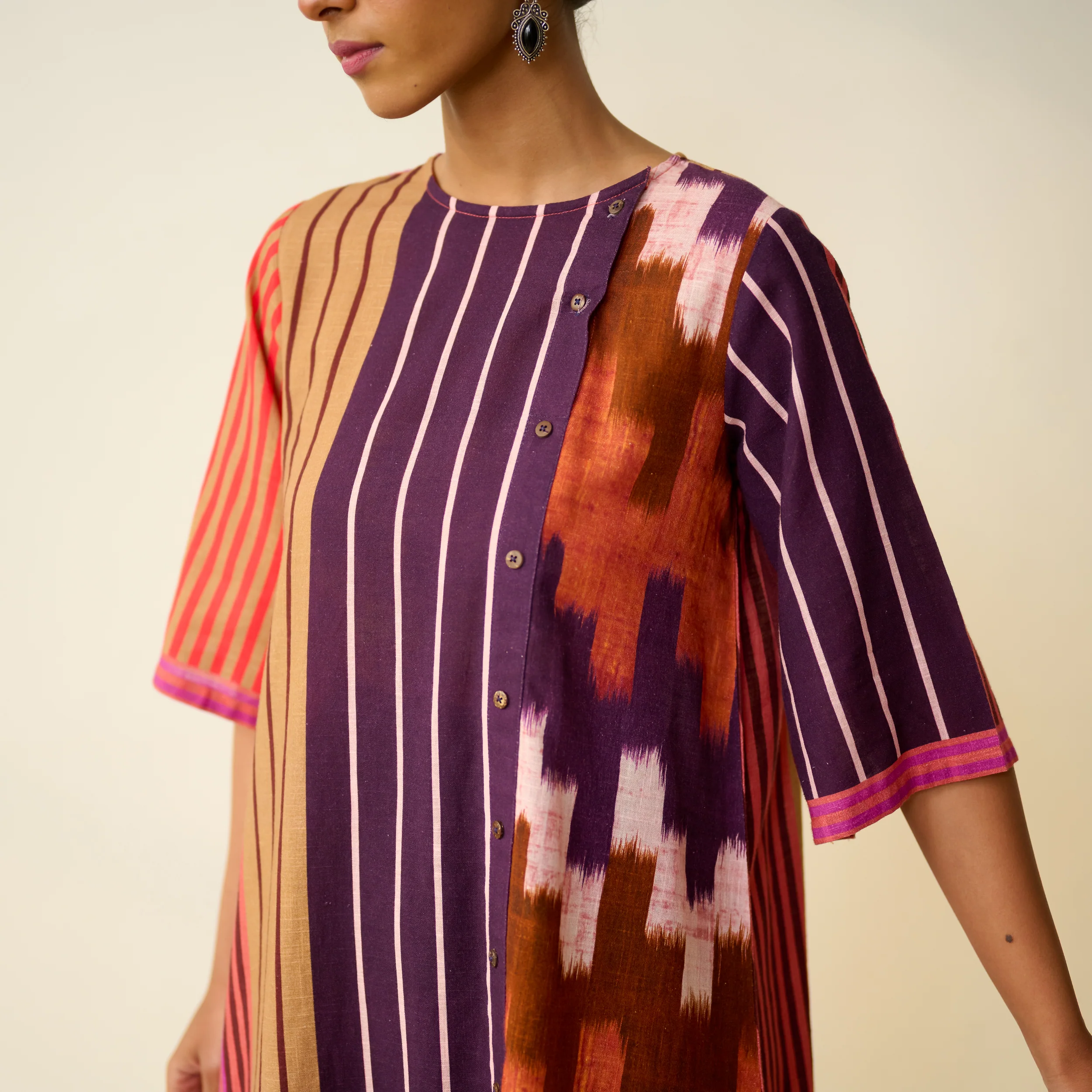 Earth Slub Cotton Kurta - Multicolour - Image 2