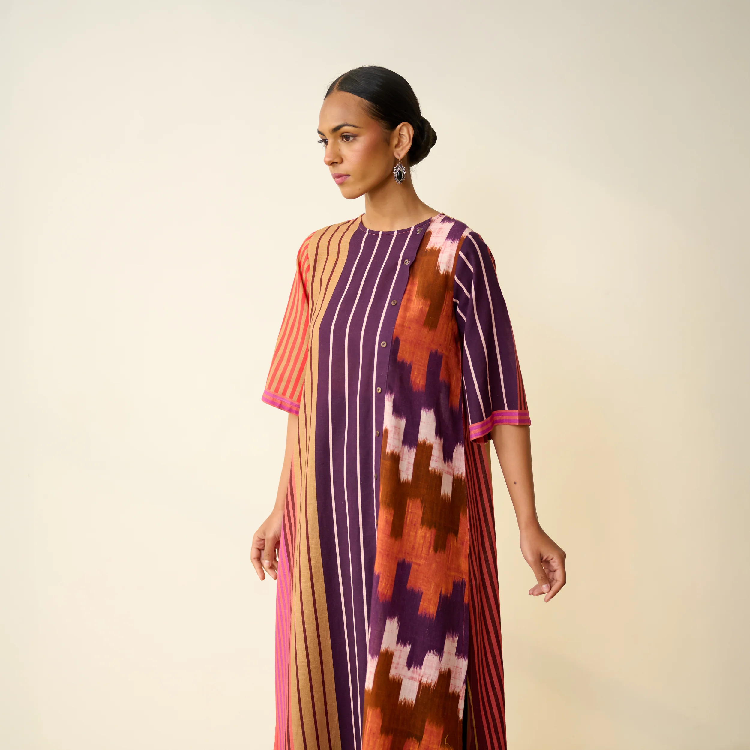 Earth Slub Cotton Kurta - Multicolour - Image 5