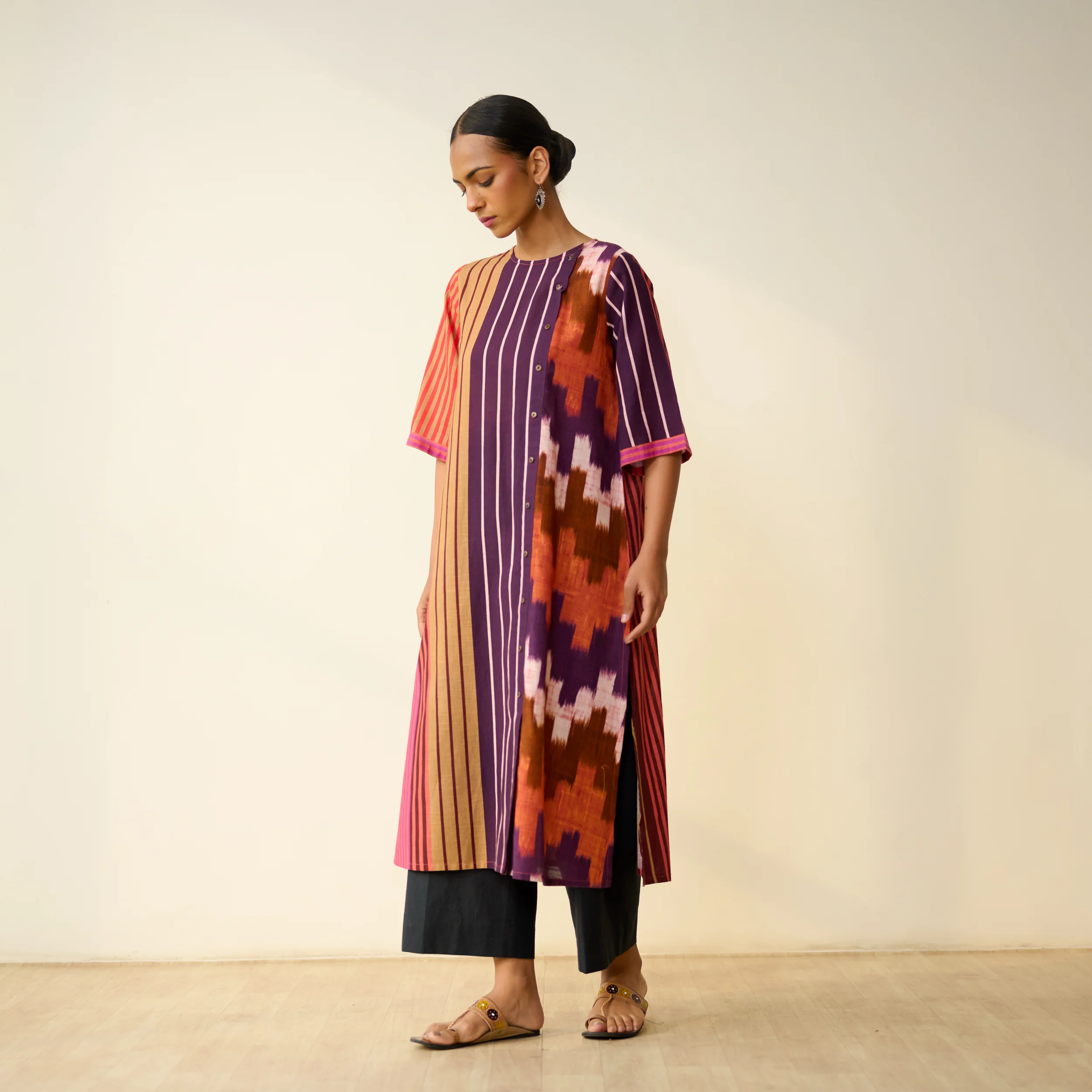 Earth Slub Cotton Kurta - Multicolour - Image 6