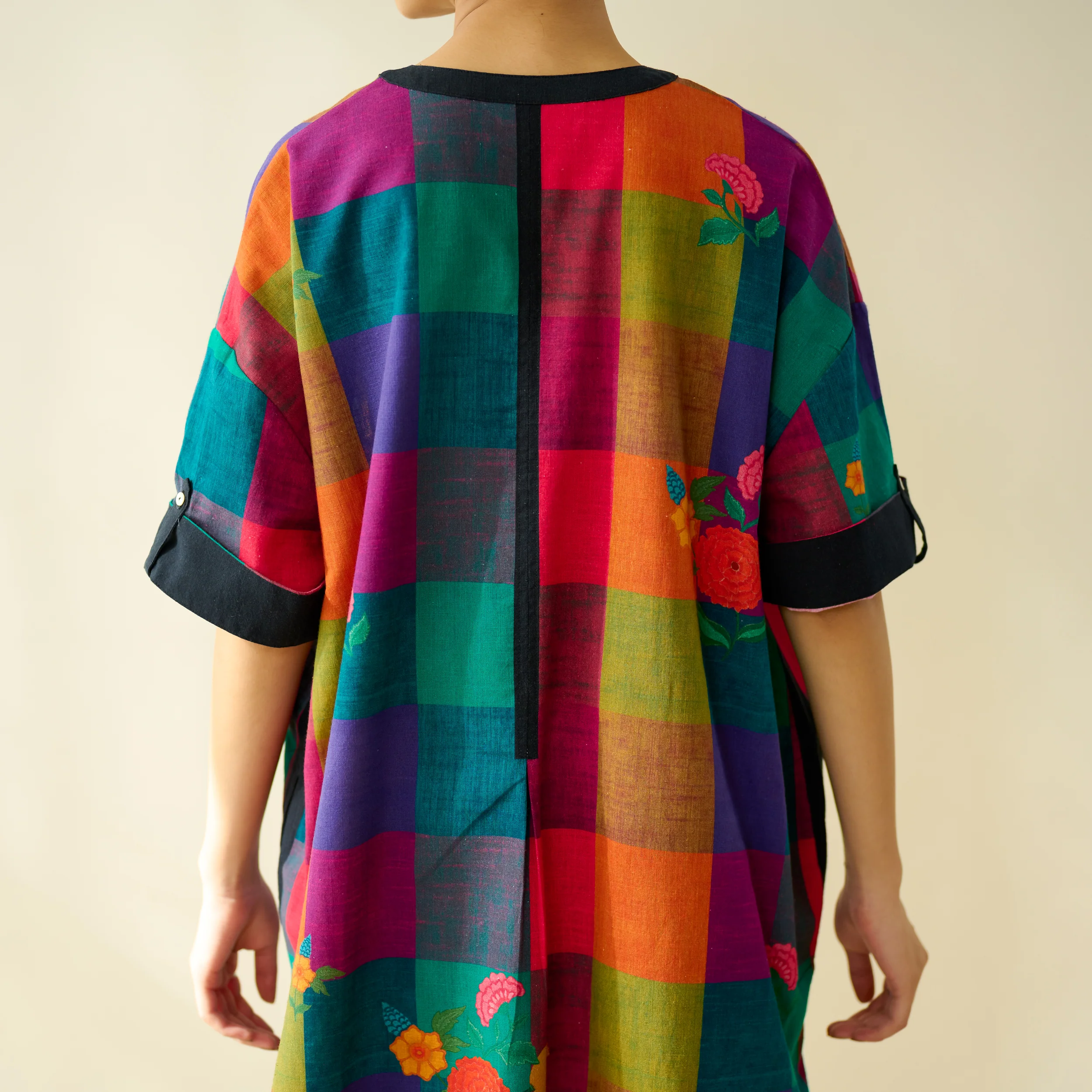 Echo Pure Slub Cotton Kurta - Black - Image 9