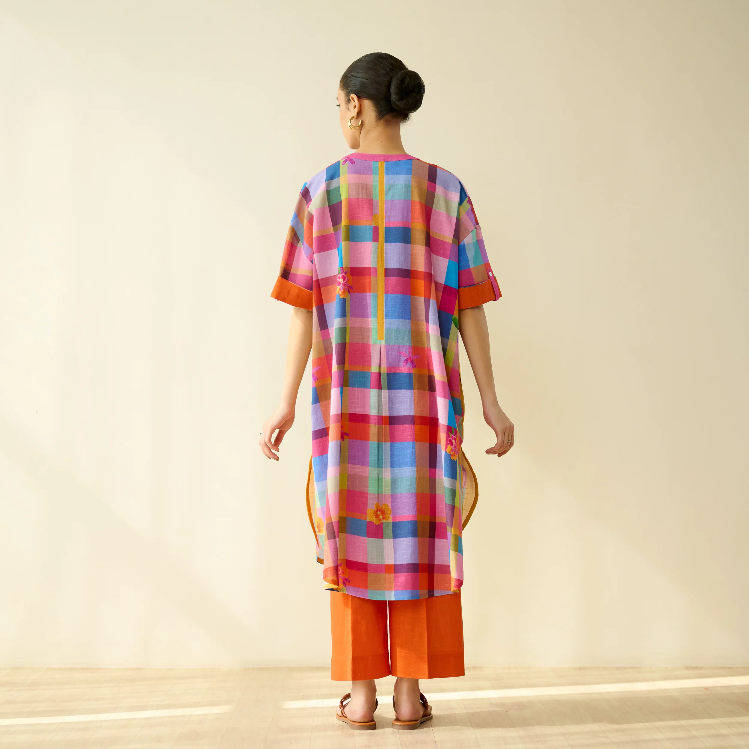 Galleria Pure Slub Cotton Kurta - Multicolour - Image 8