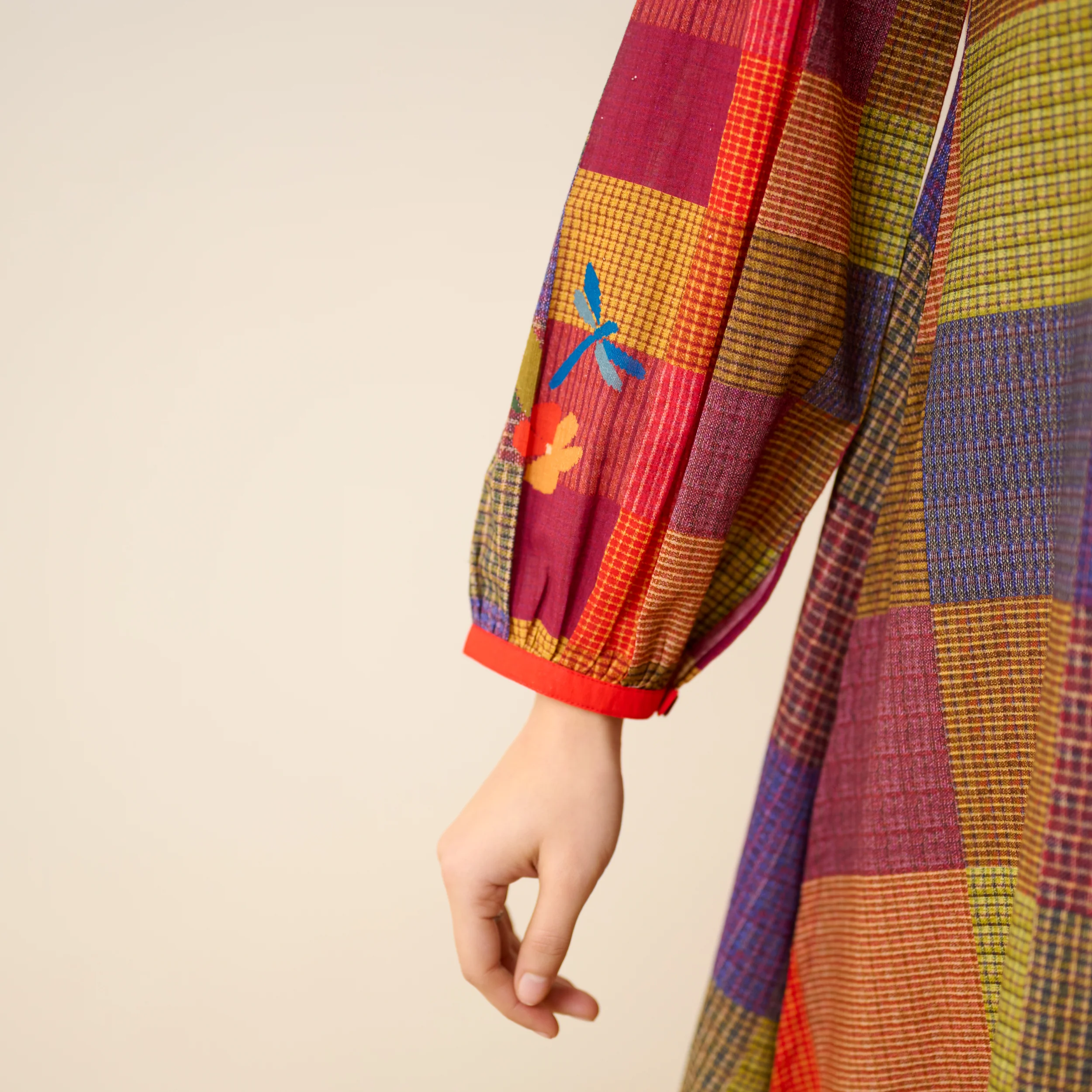 Garden Flora Fine Slub Cotton Kurta Set - Multicolour - Image 5