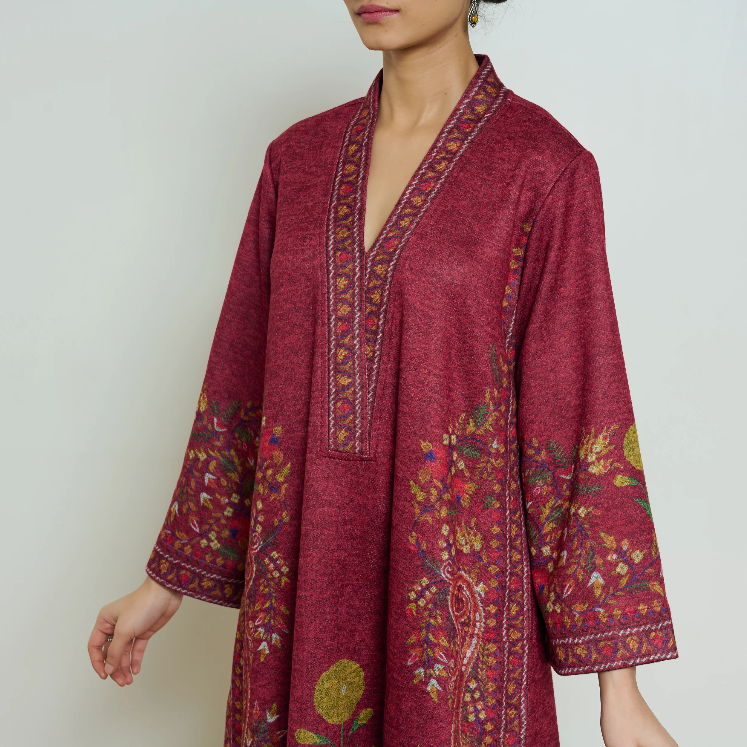 Gulmohar Woollen Kurta - Brick Red - Image 9
