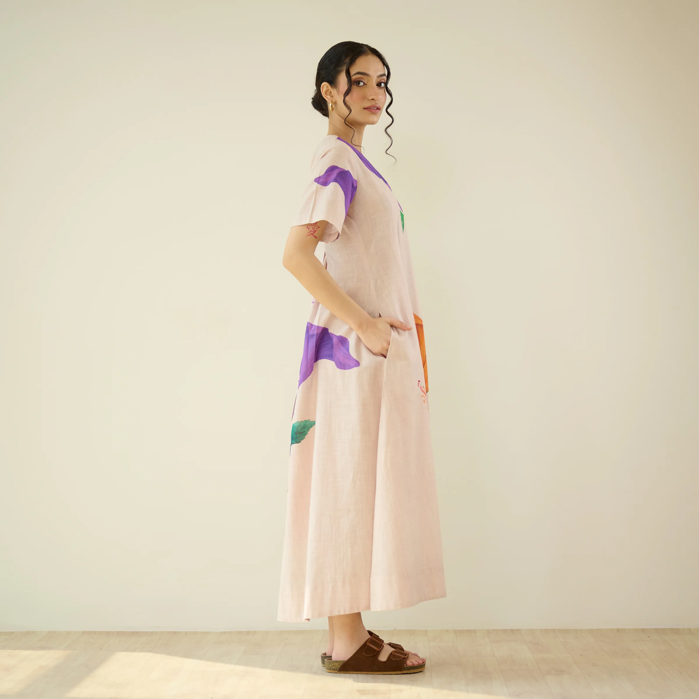 Hibiscus Bloom Cotton Maxi Dress - Off White - Image 10