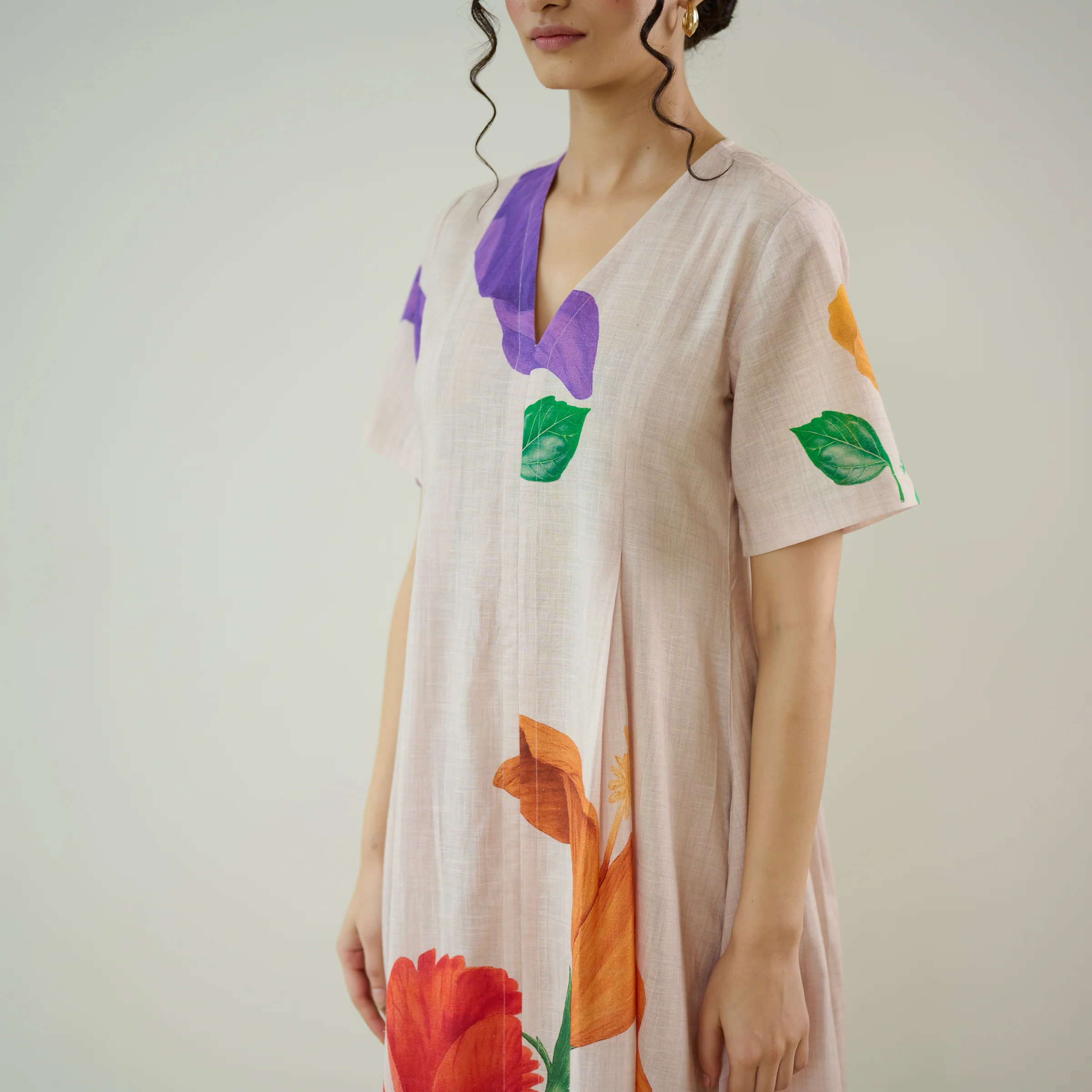 Hibiscus Bloom Cotton Maxi Dress - Off White - Image 3