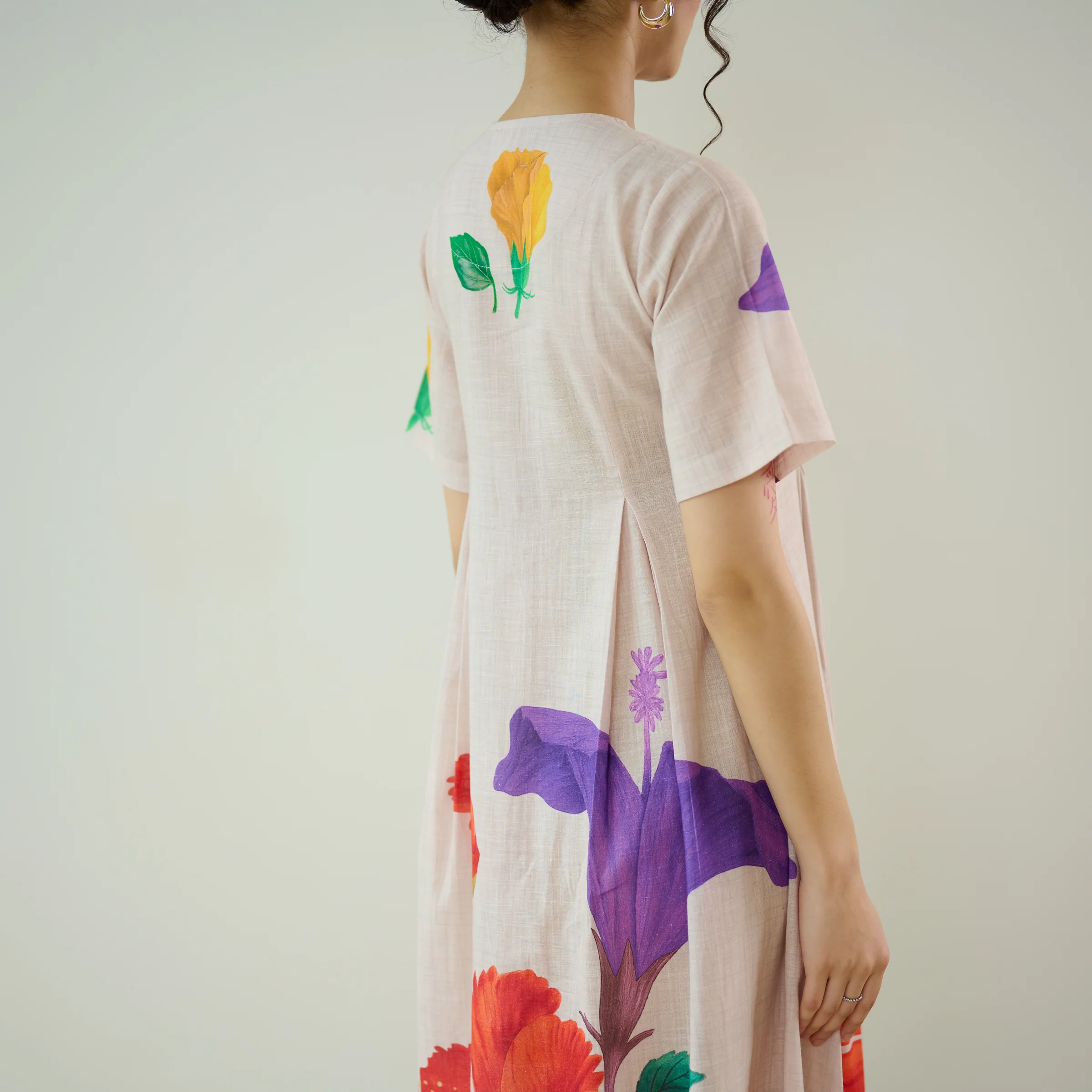 Hibiscus Bloom Cotton Maxi Dress - Off White - Image 8