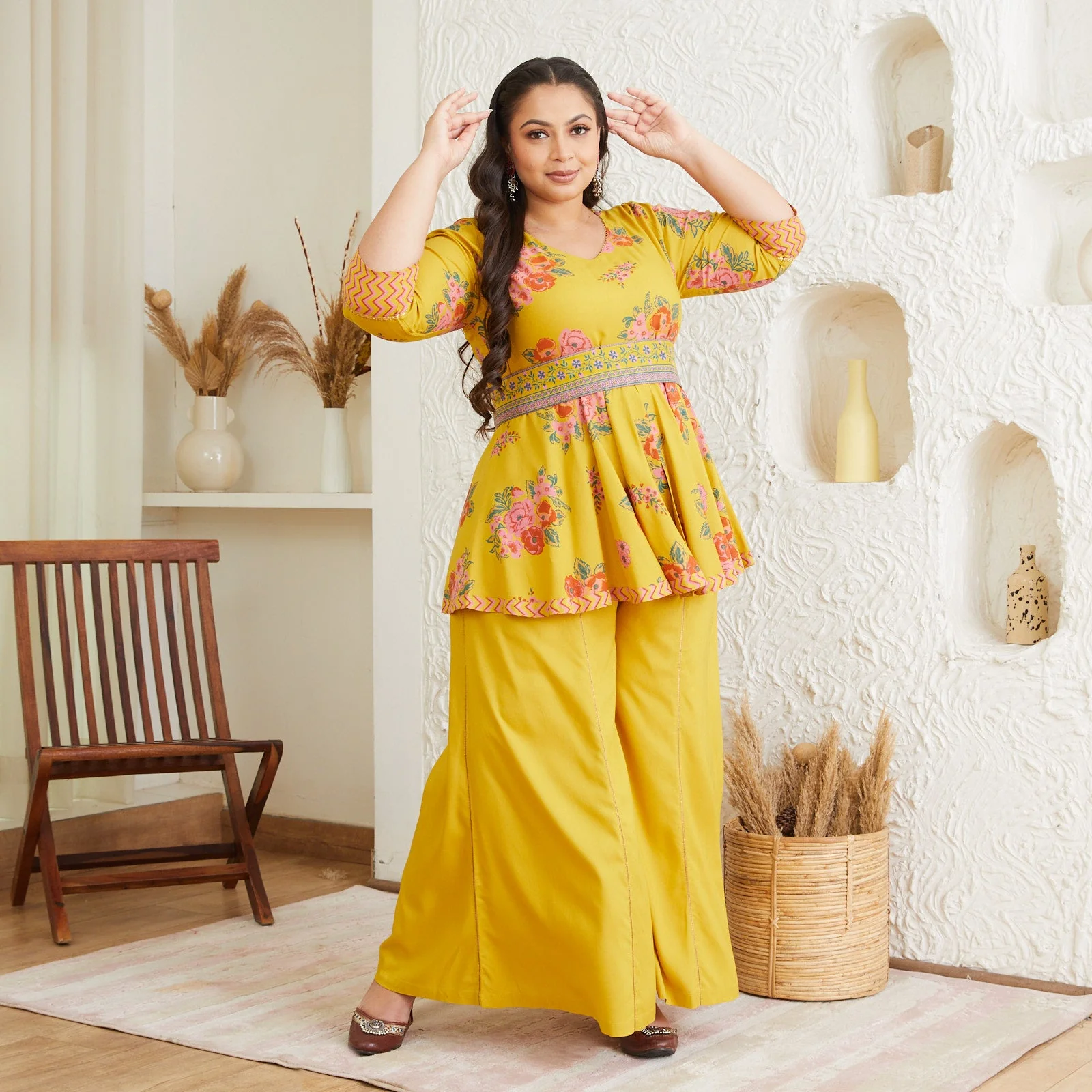 Inaayat Mustard Sharara Set - SOM - Image 4