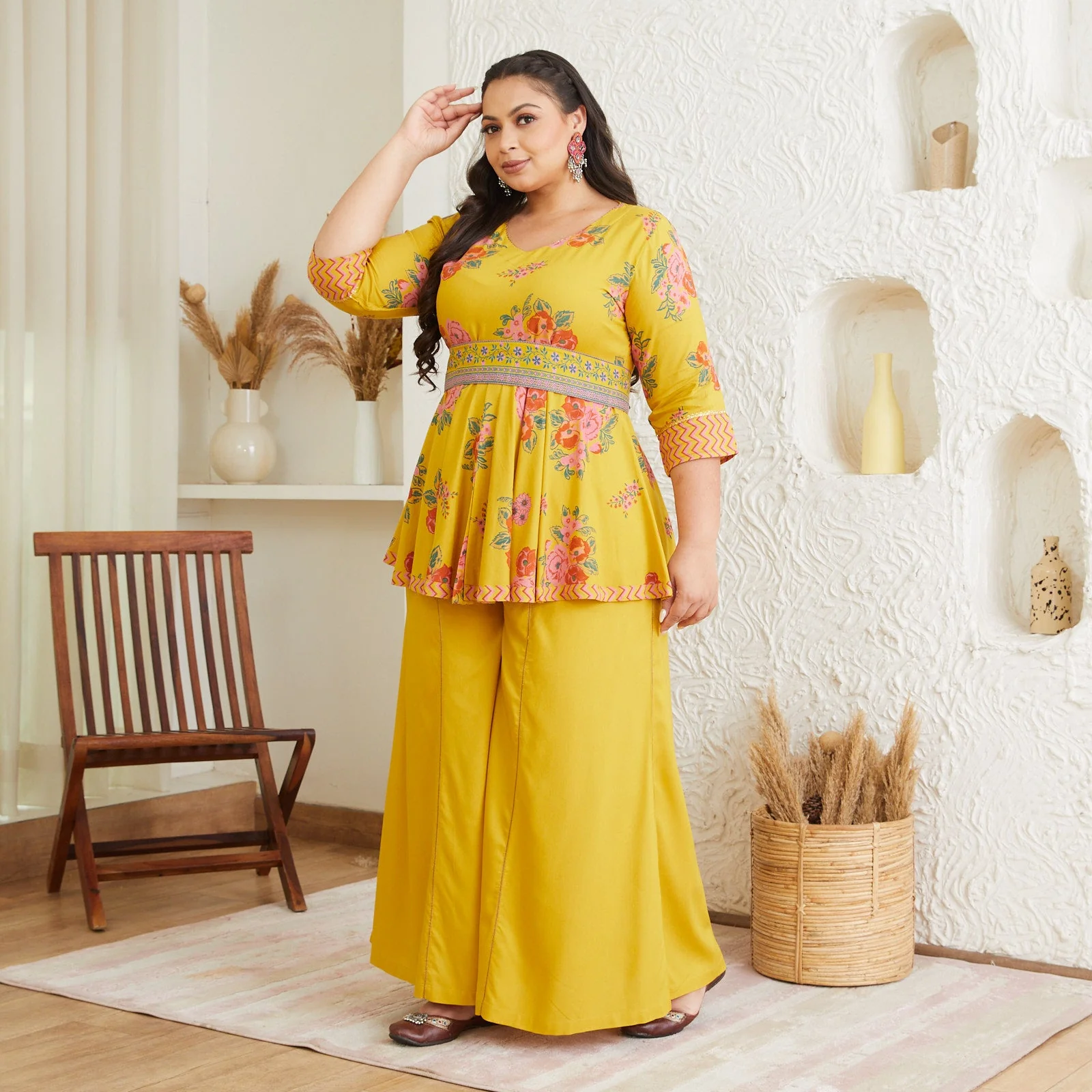 Inaayat Mustard Sharara Set - SOM - Image 5