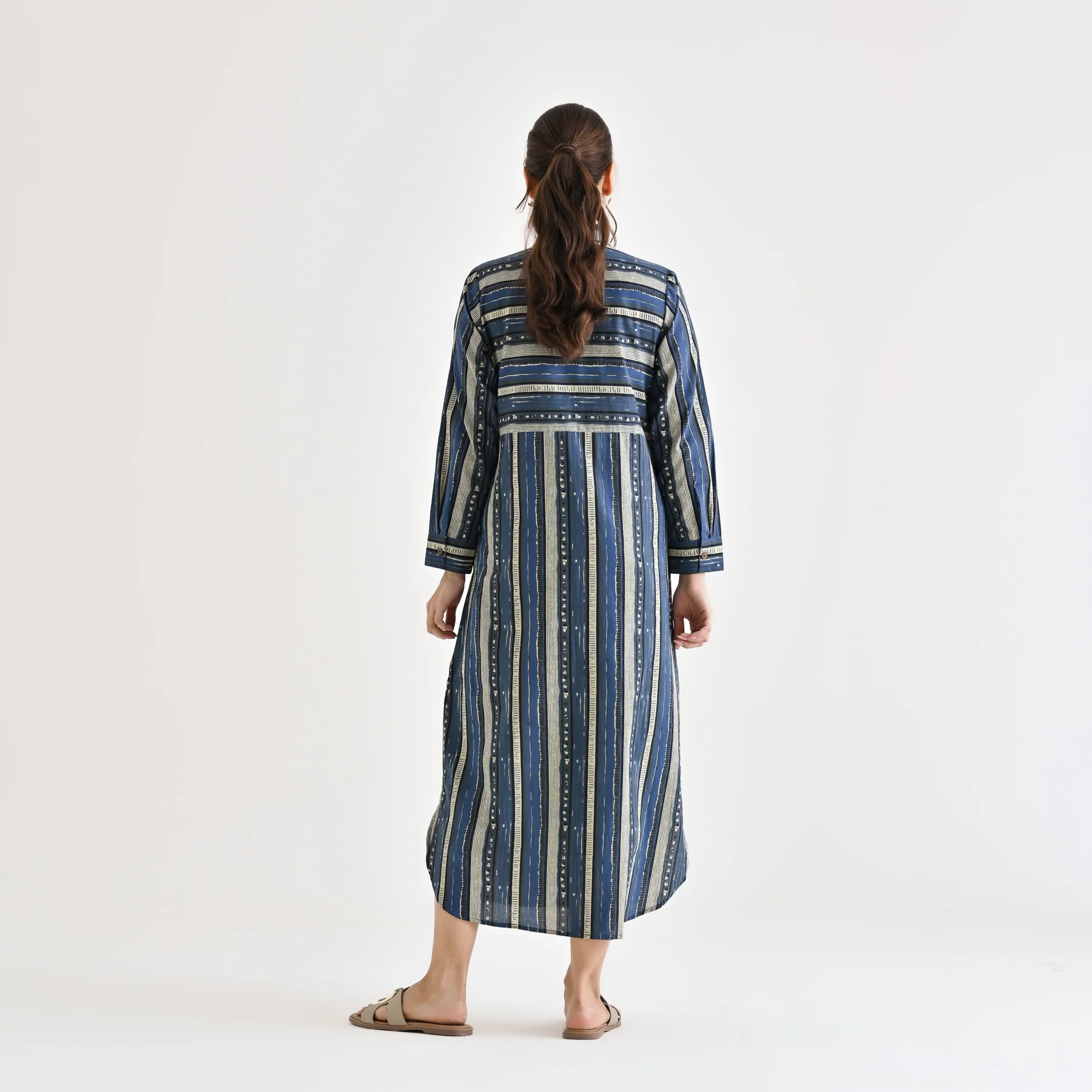 Indigo Sanganeri Printed Cotton Kurta Dress - Image 6