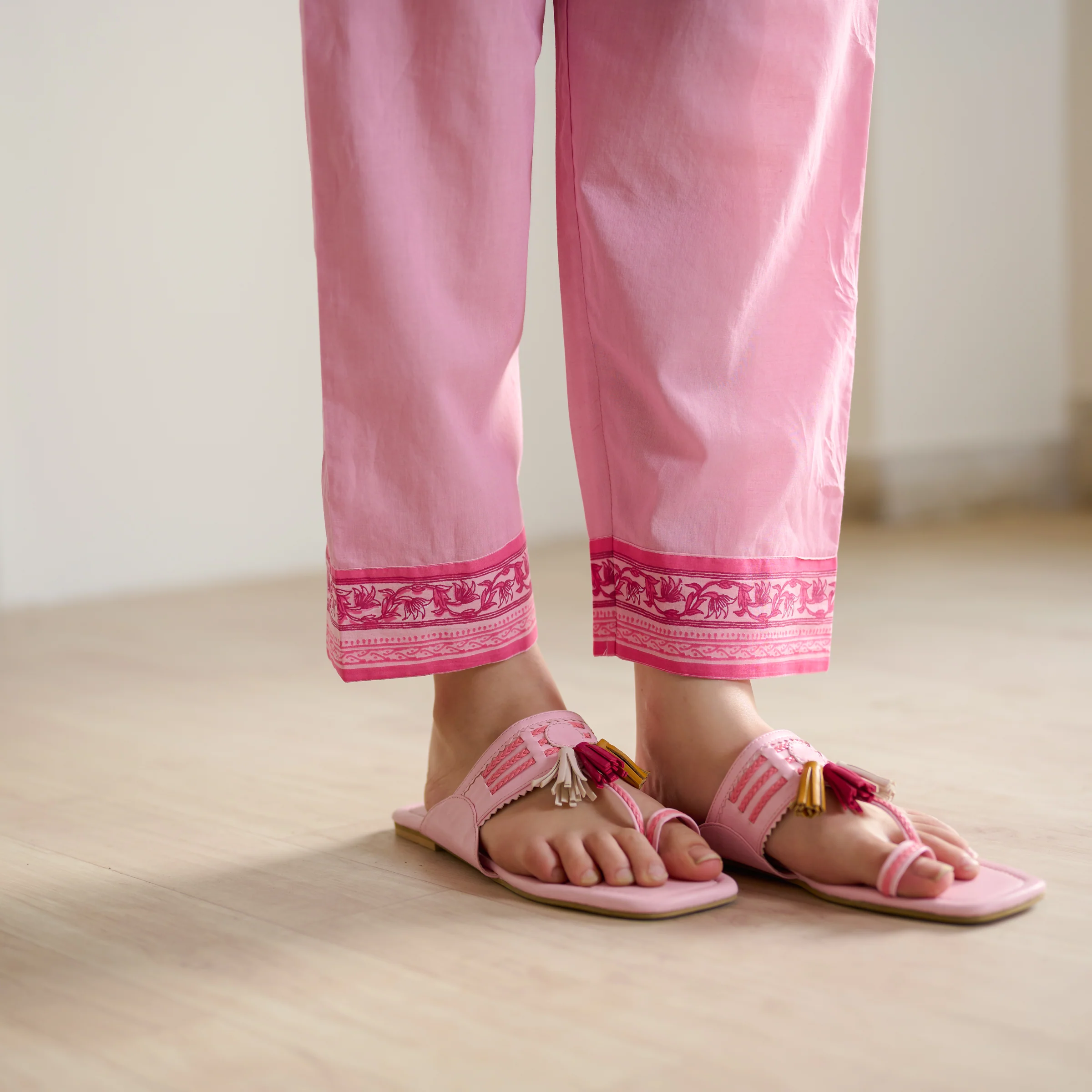 Jugni Sanganeri Inspired Co-ord Set - Baby Pink - Image 6