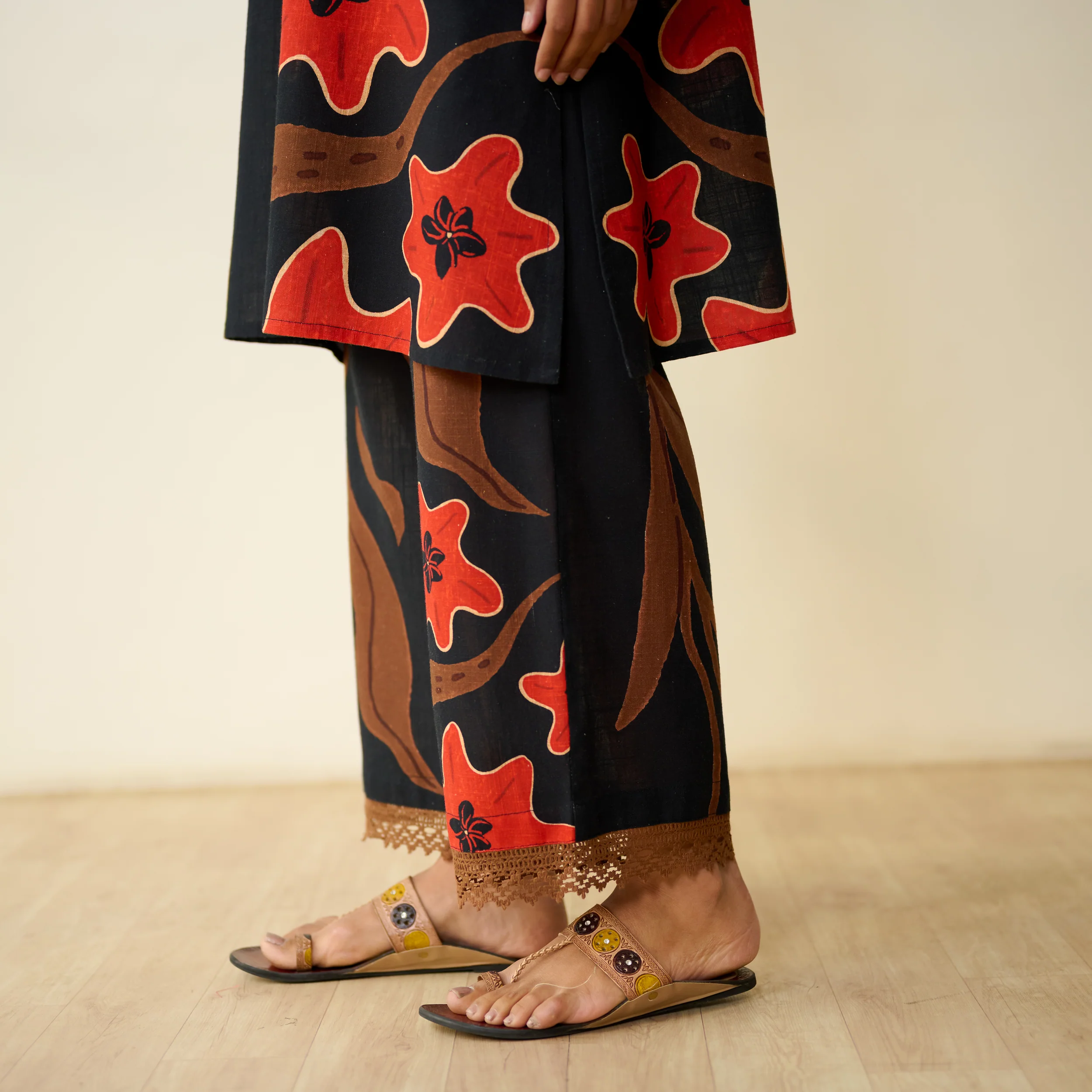 June Slub Cotton Coord Set - Black - Image 3