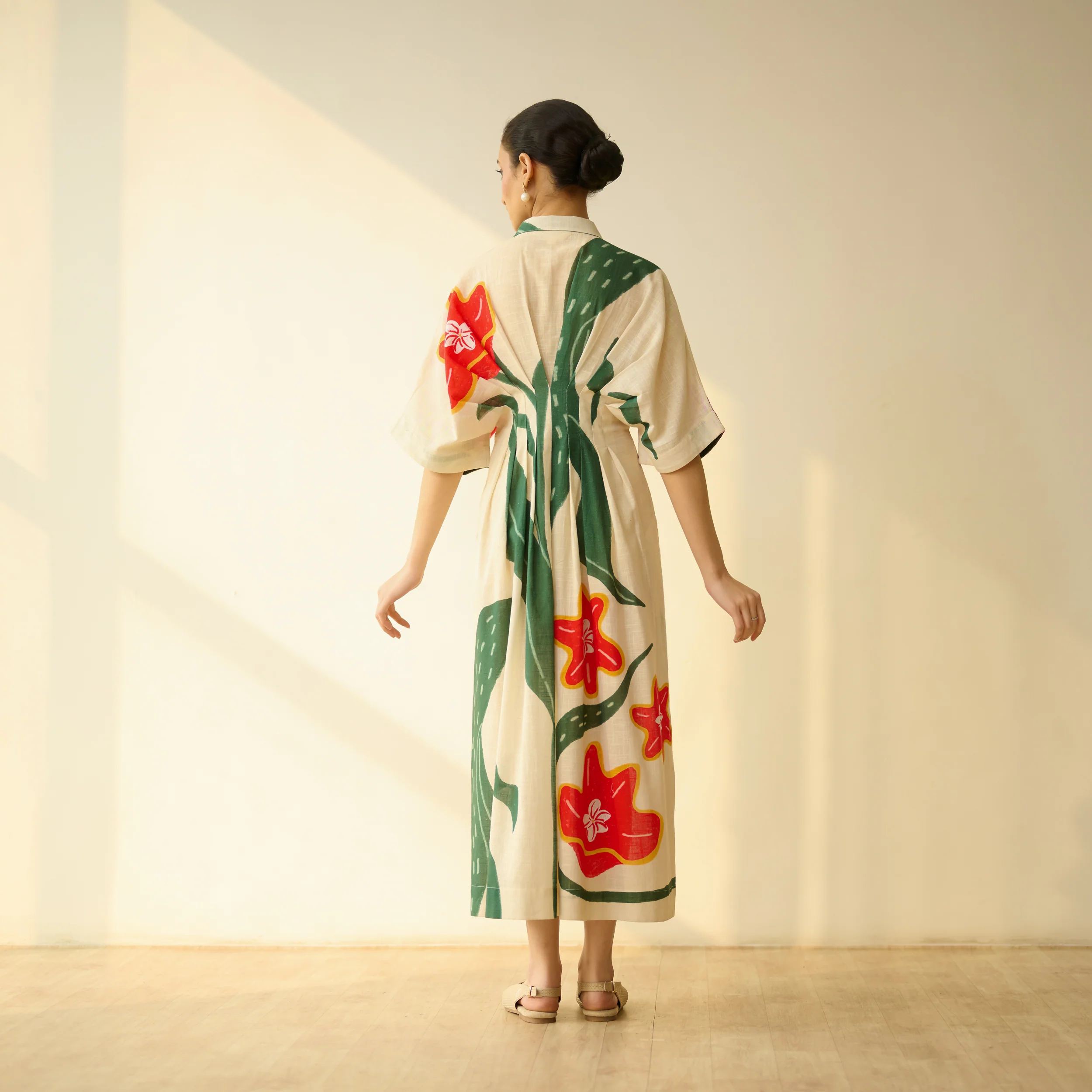 June Slub Cotton Dress - Cream White - Image 5