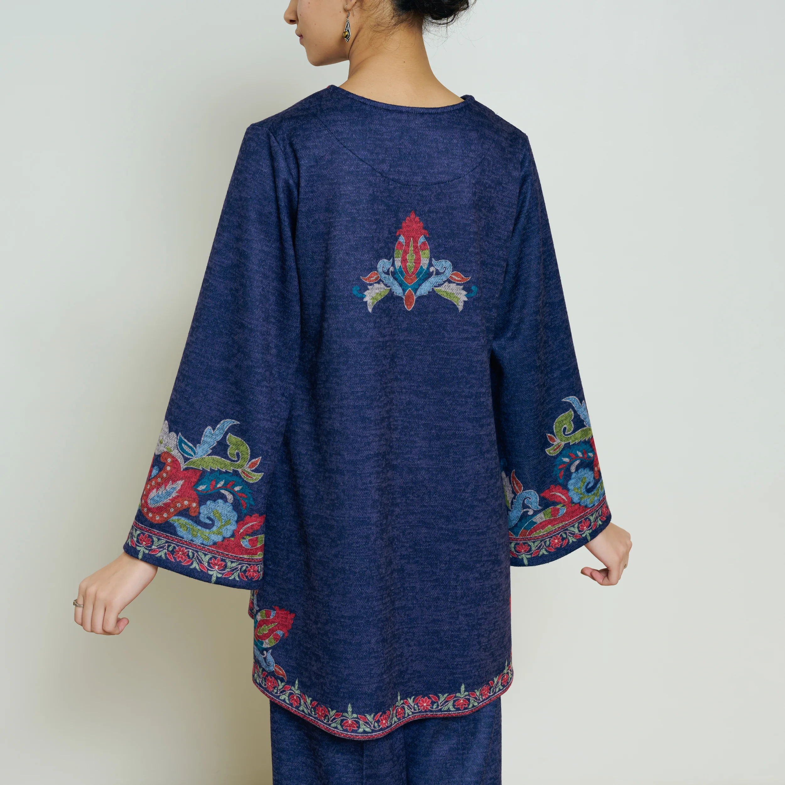 Kashmira Woollen Coord Set - Navy Blue - Image 11