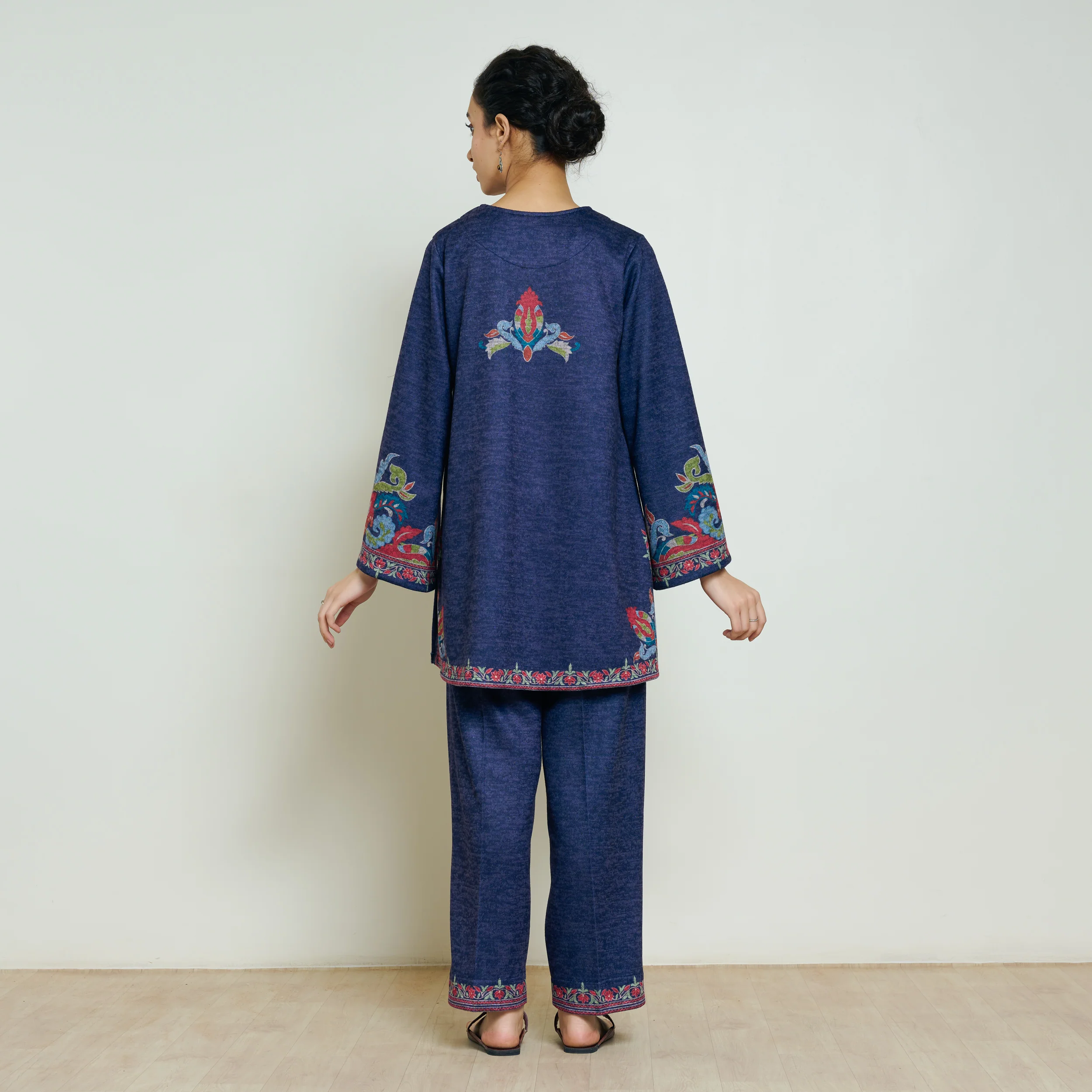 Kashmira Woollen Coord Set - Navy Blue - Image 6