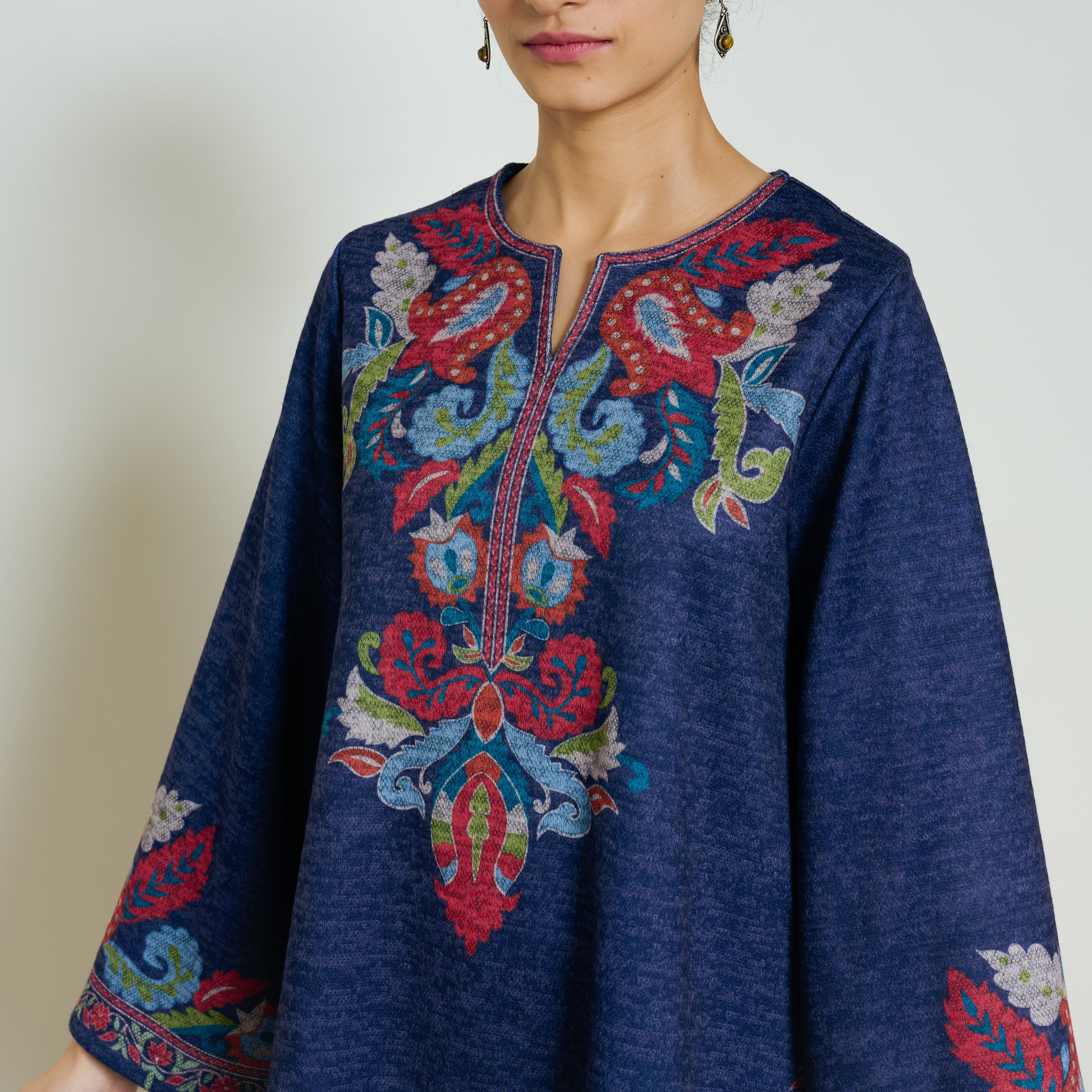 Kashmira Woollen Kurta - Navy Blue - Image 2