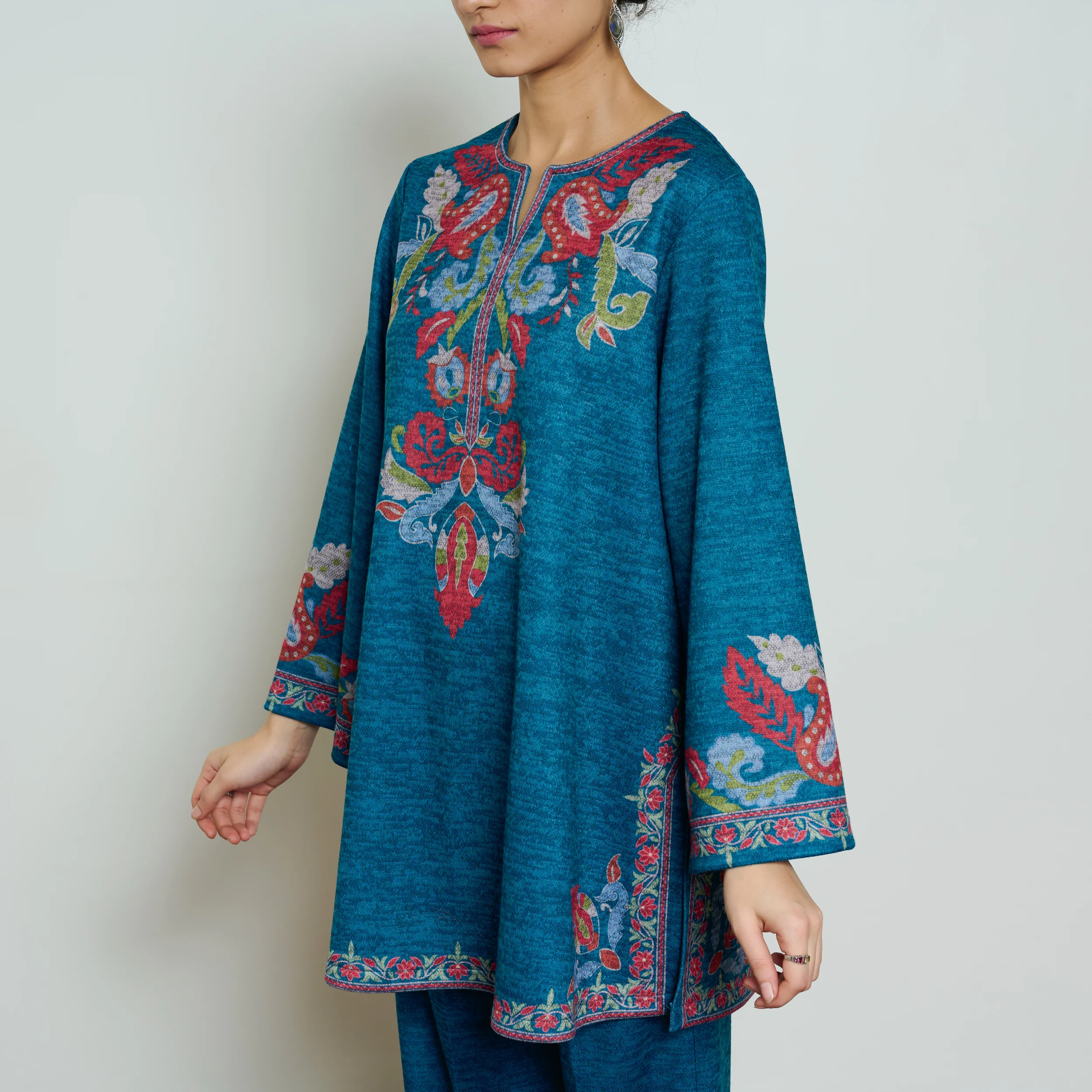Kashmira Woollen Kurta - Transformative Teal - Image 10