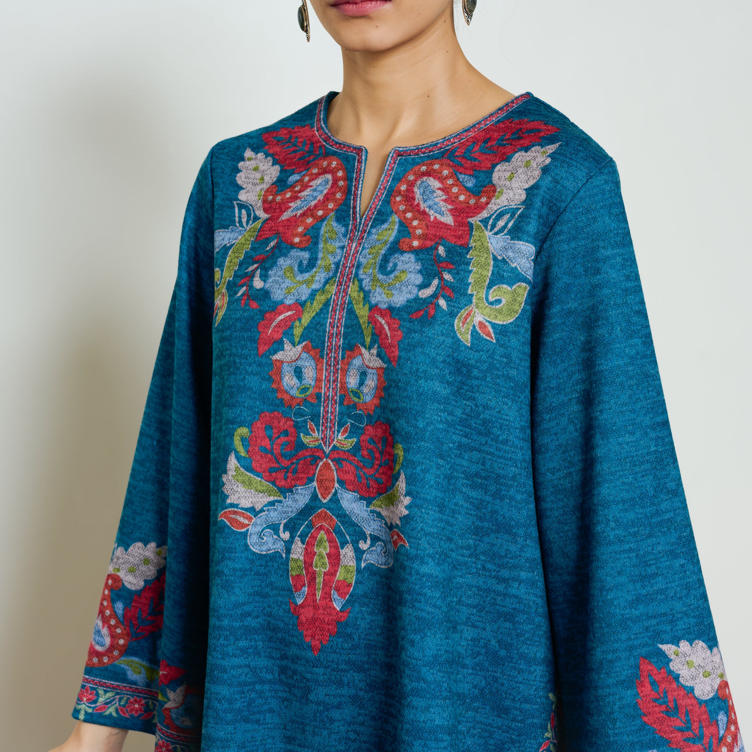 Kashmira Woollen Kurta - Transformative Teal - Image 2