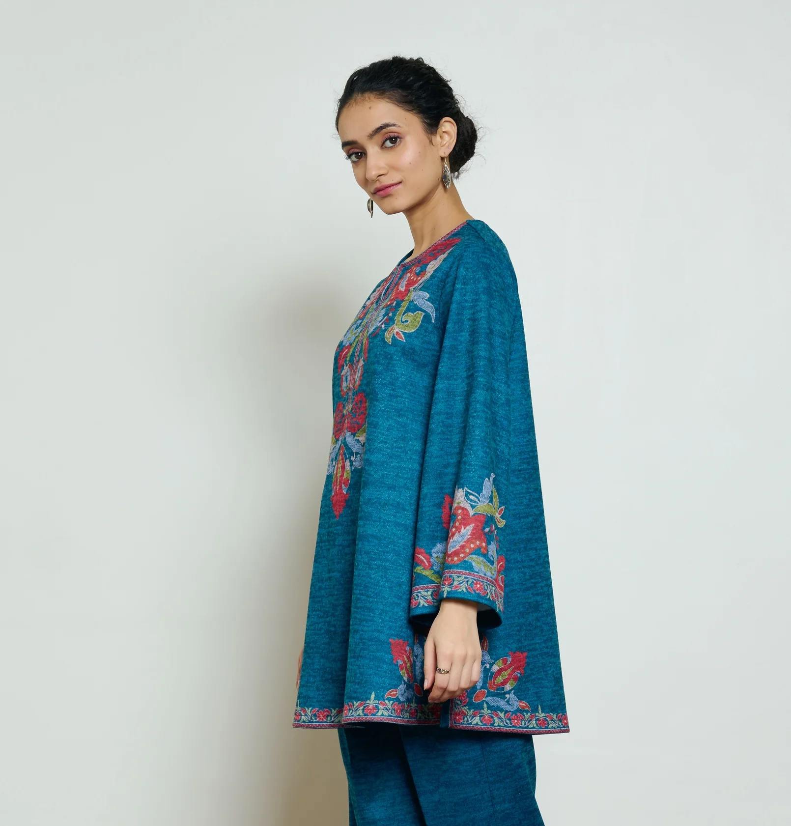 Kashmira Woollen Kurta - Transformative Teal - Image 8