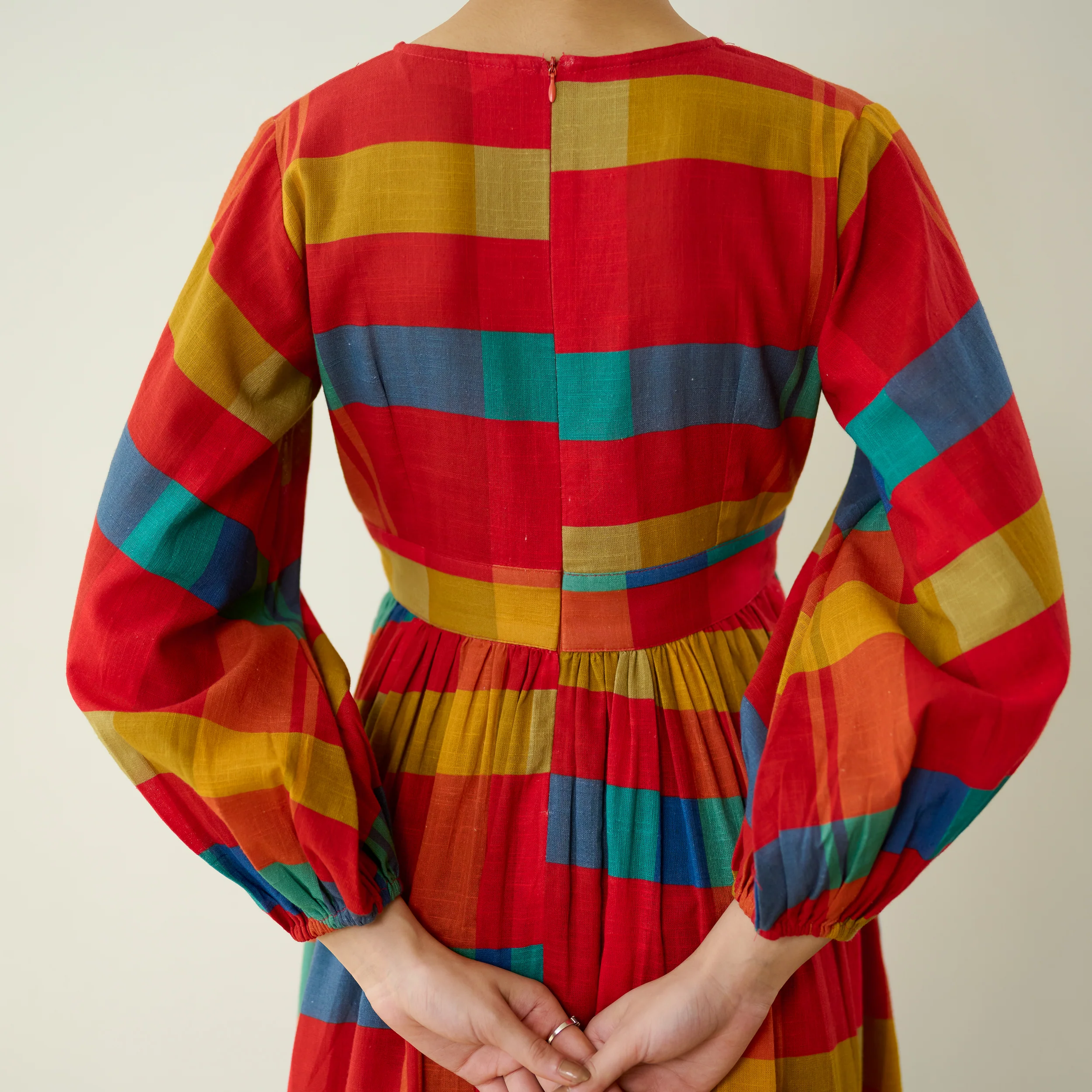 Kiva Pure Slub Cotton Dress - Maroon - Image 10