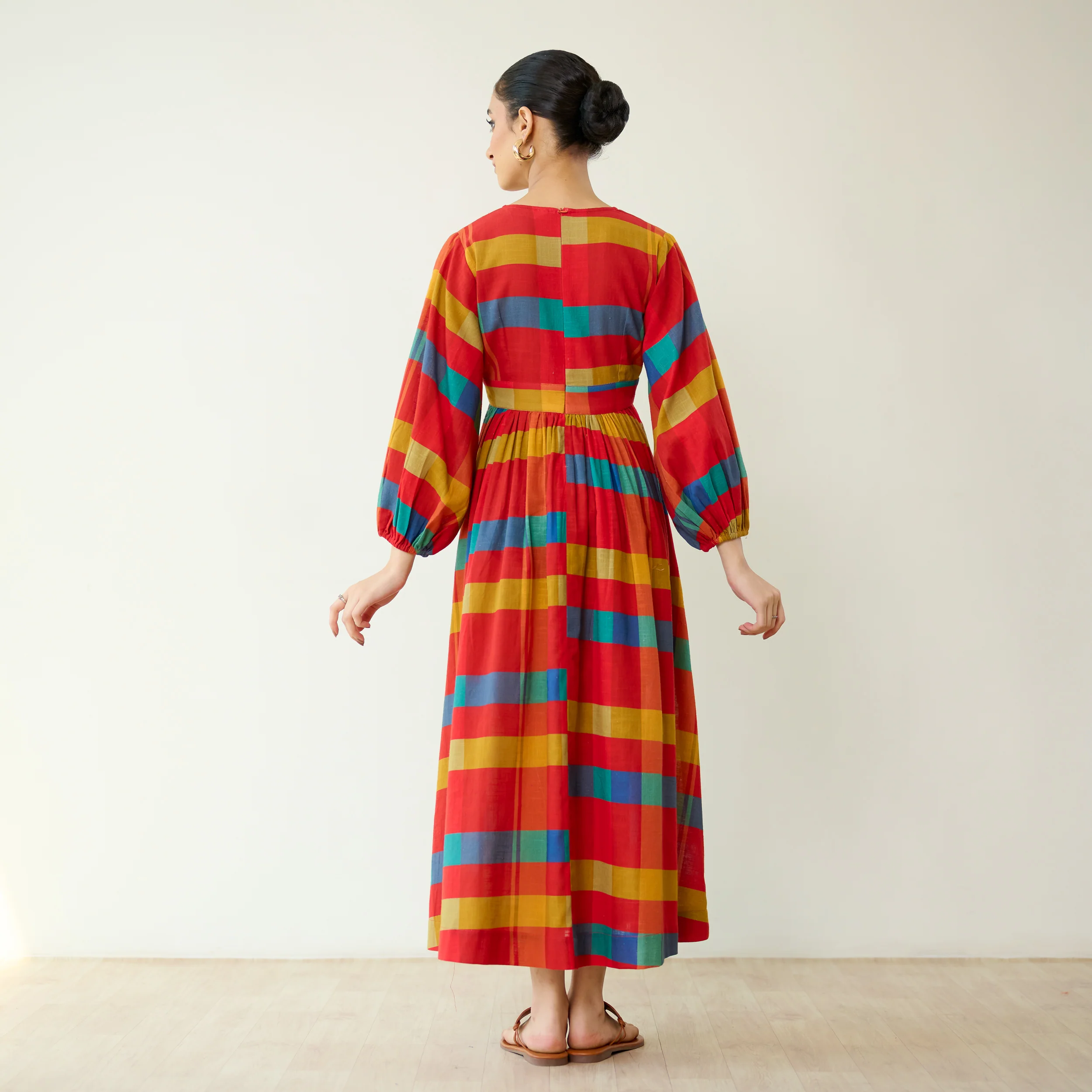 Kiva Pure Slub Cotton Dress - Maroon - Image 11