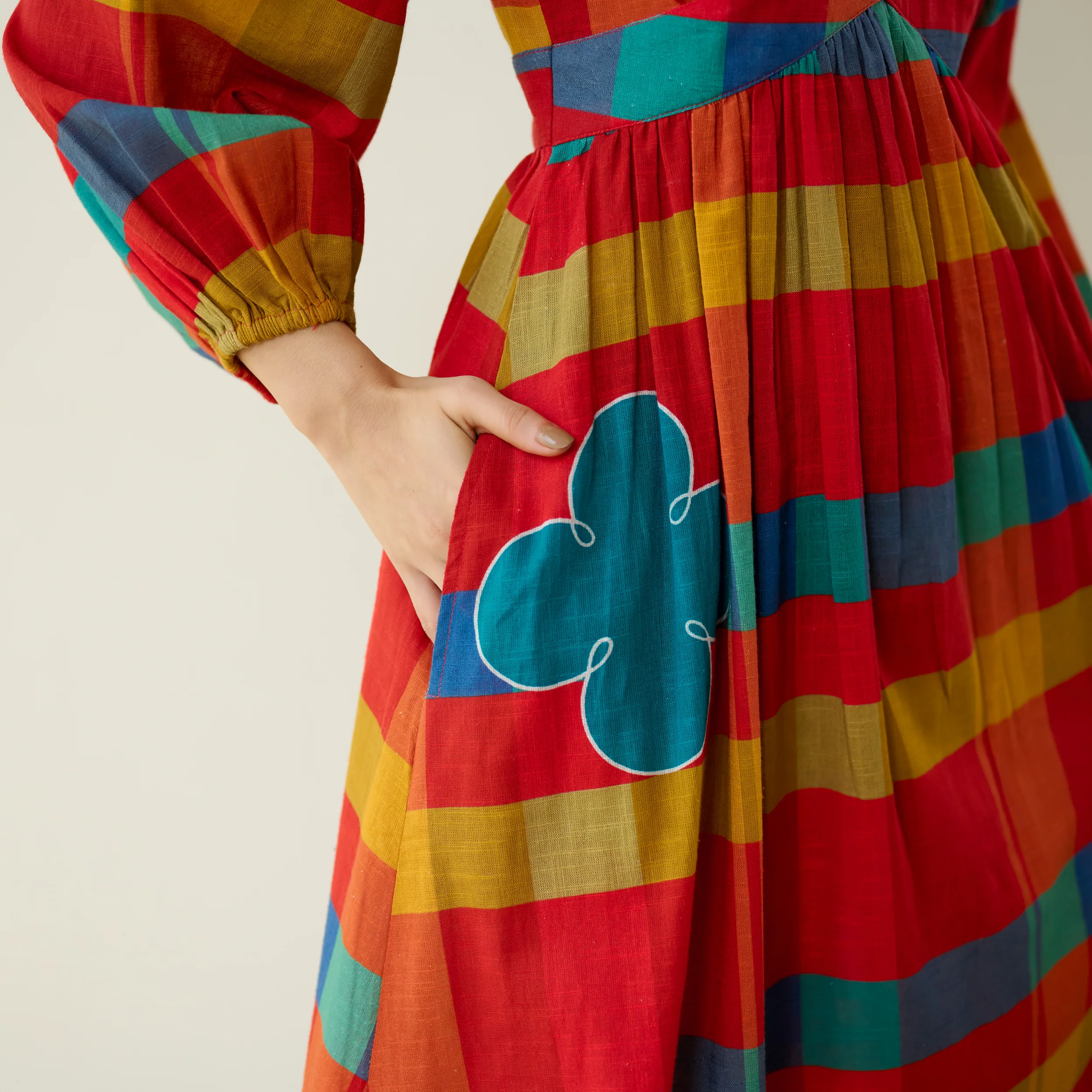 Kiva Pure Slub Cotton Dress - Maroon - Image 5