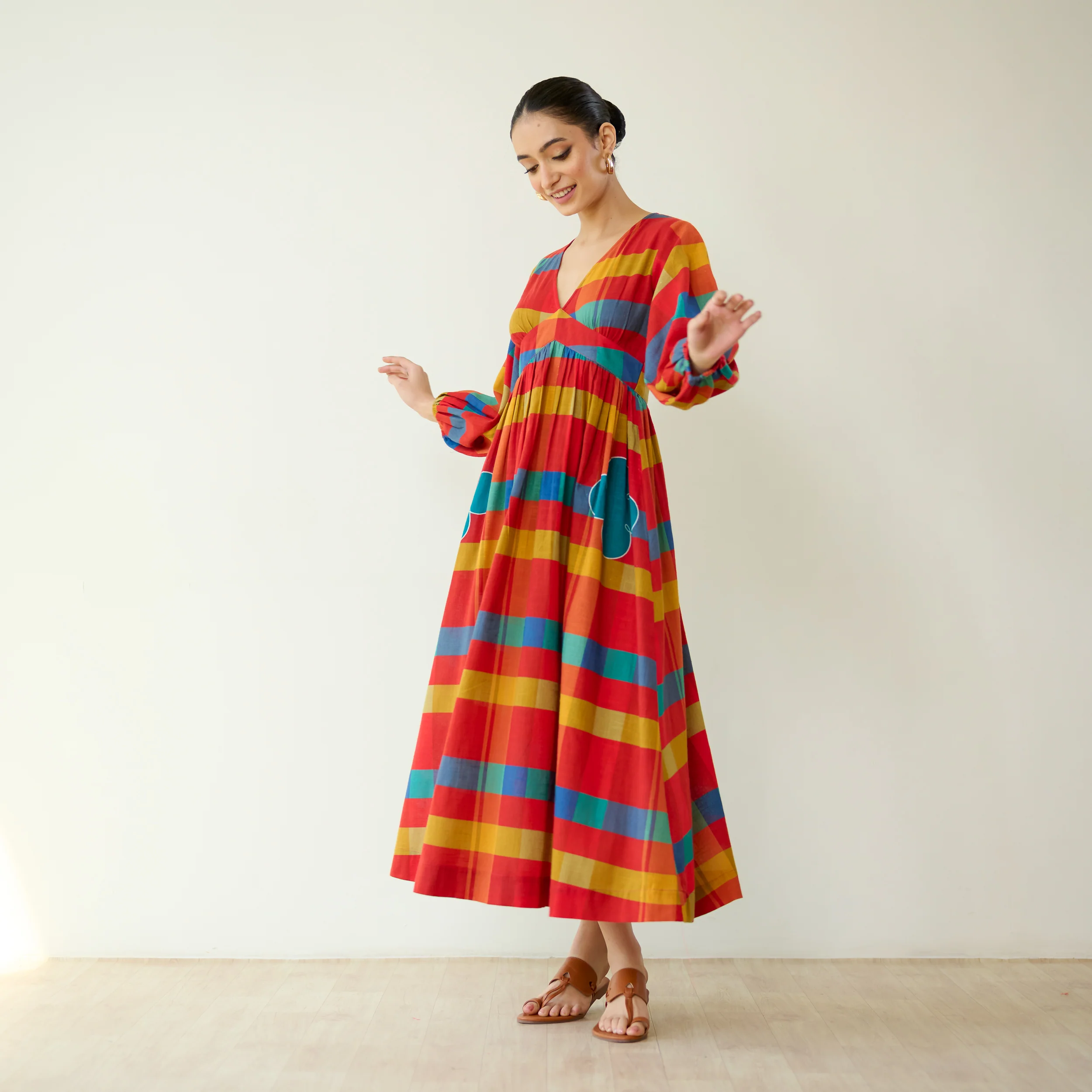 Kiva Pure Slub Cotton Dress - Maroon - Image 6