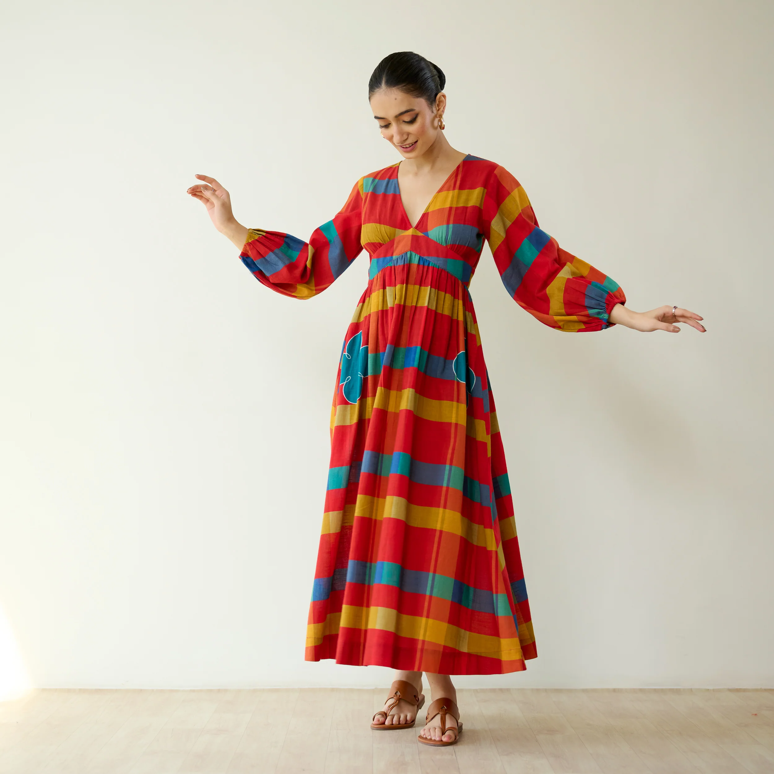 Kiva Pure Slub Cotton Dress - Maroon - Image 7