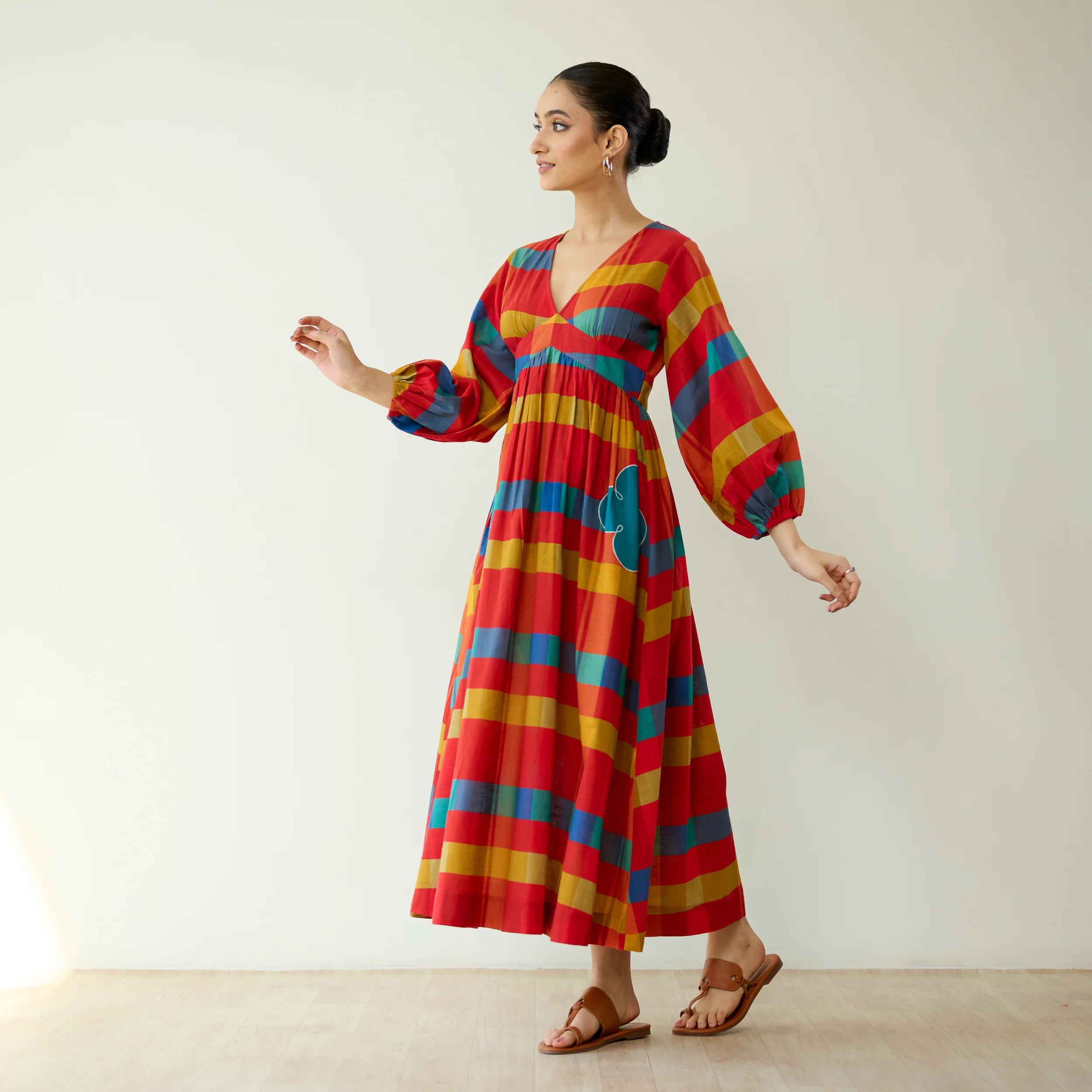 Kiva Pure Slub Cotton Dress - Maroon - Image 8