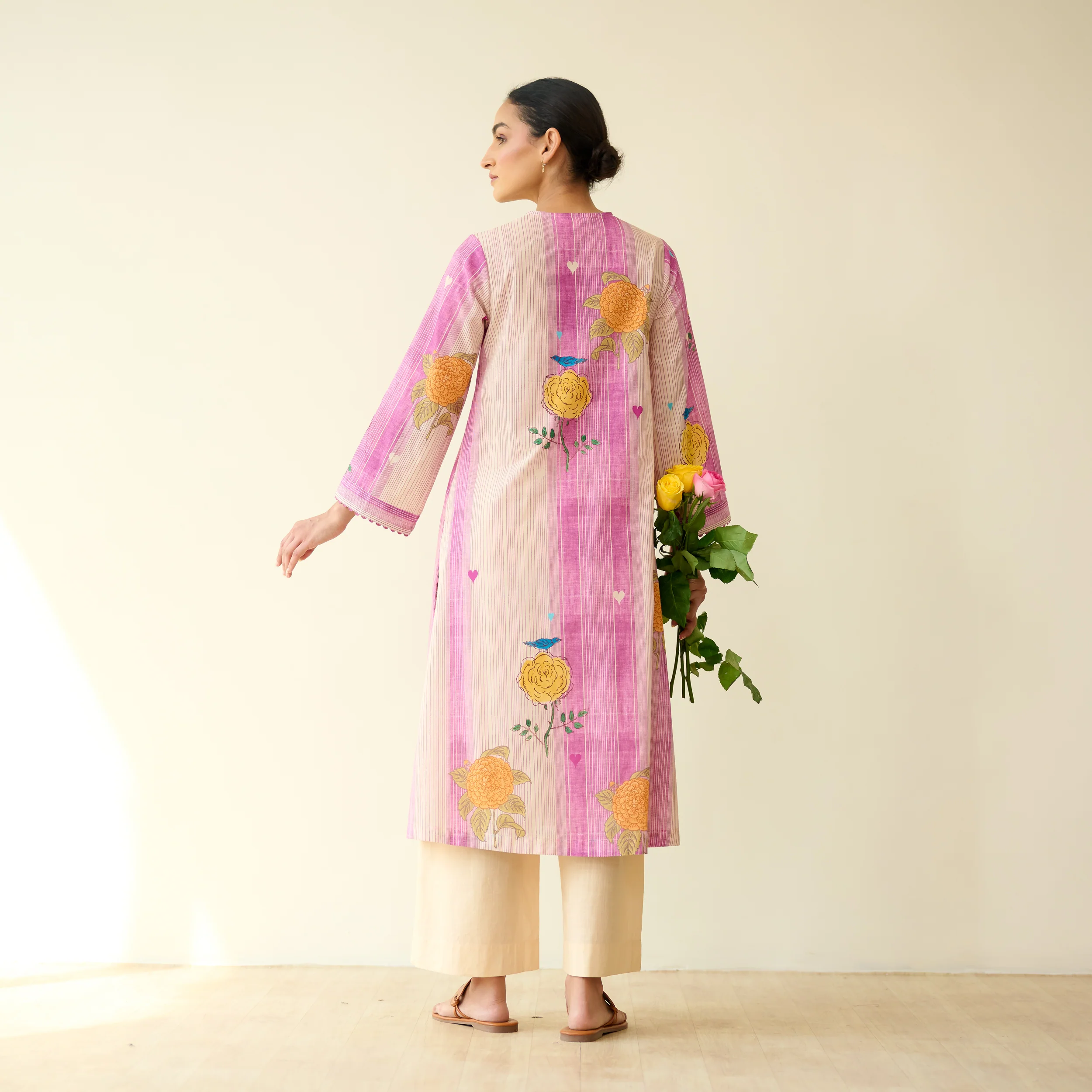 Lazy Summers Mulmul Cotton Kurta - Mulberry Purple - Image 6