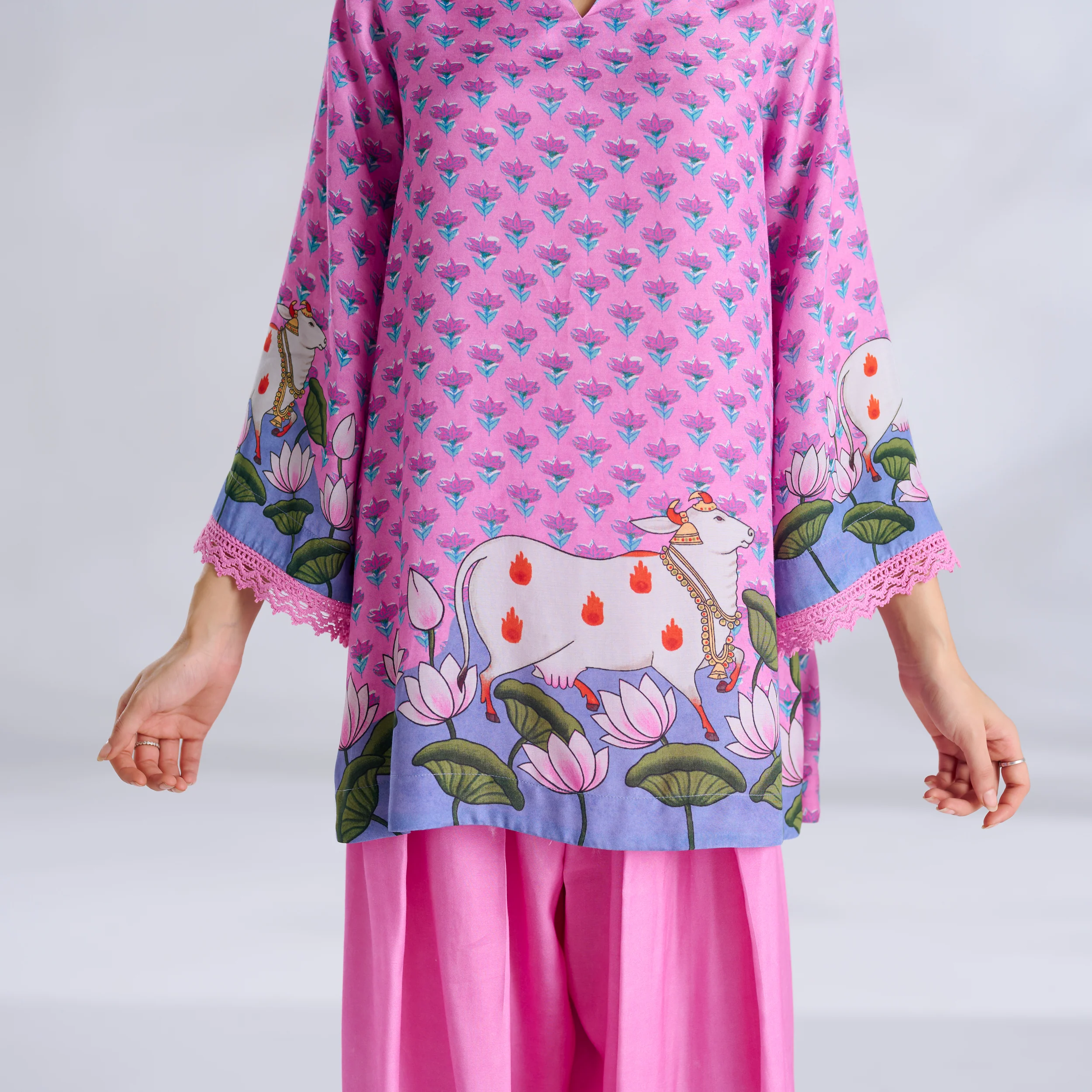 Lotus Shantoon Farsi Salwar Set - Candy Pink - Image 2
