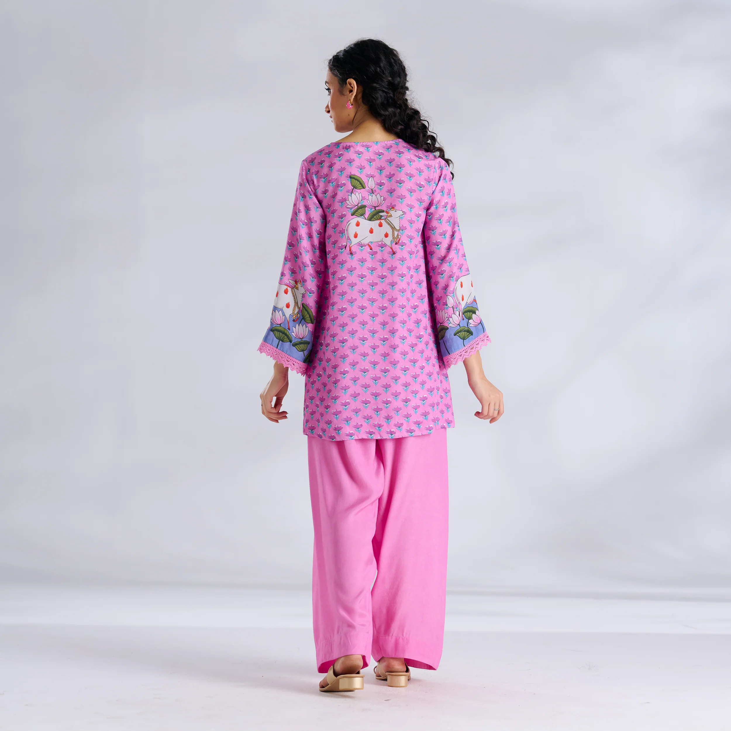 Lotus Shantoon Farsi Salwar Set - Candy Pink - Image 6