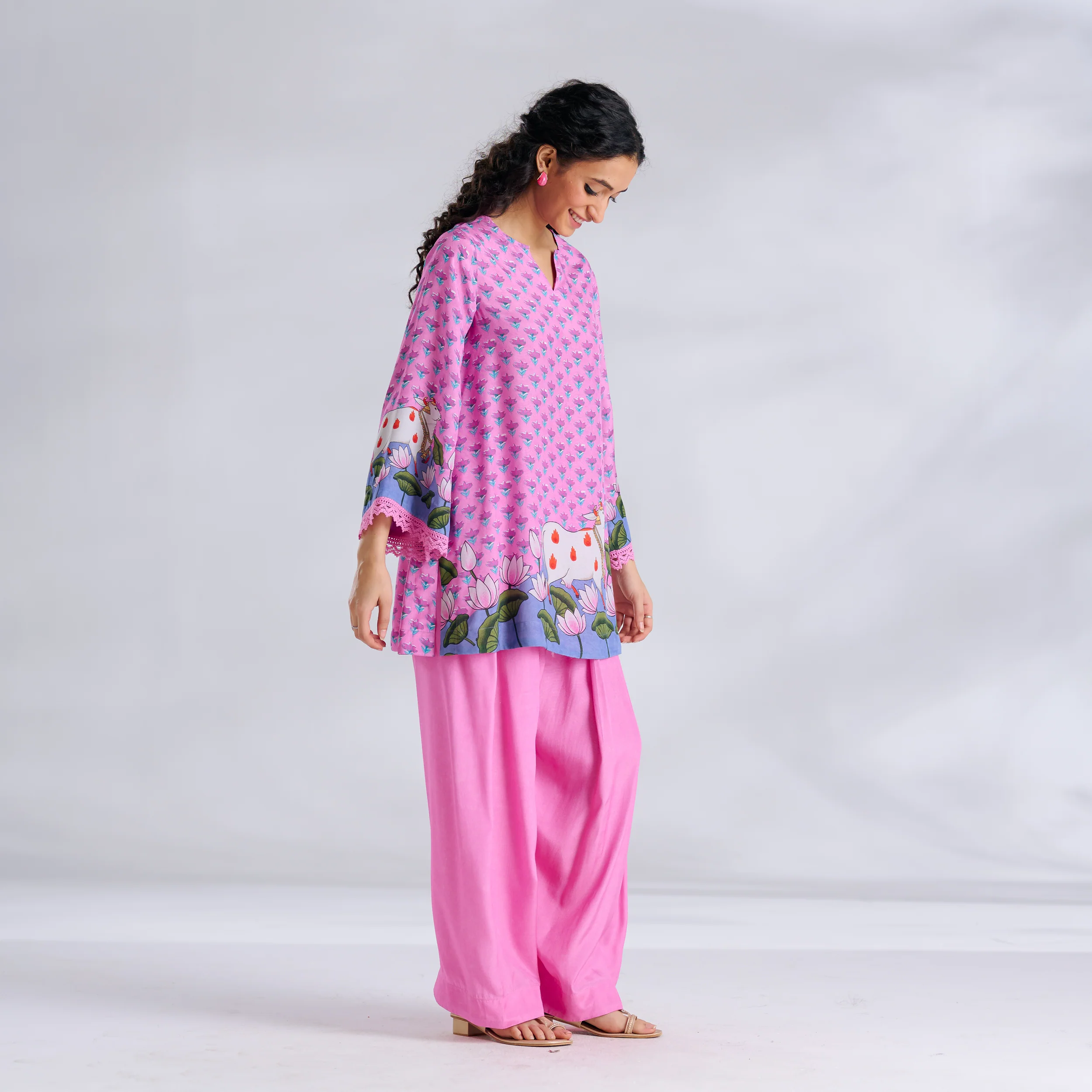 Lotus Shantoon Farsi Salwar Set - Candy Pink - Image 7