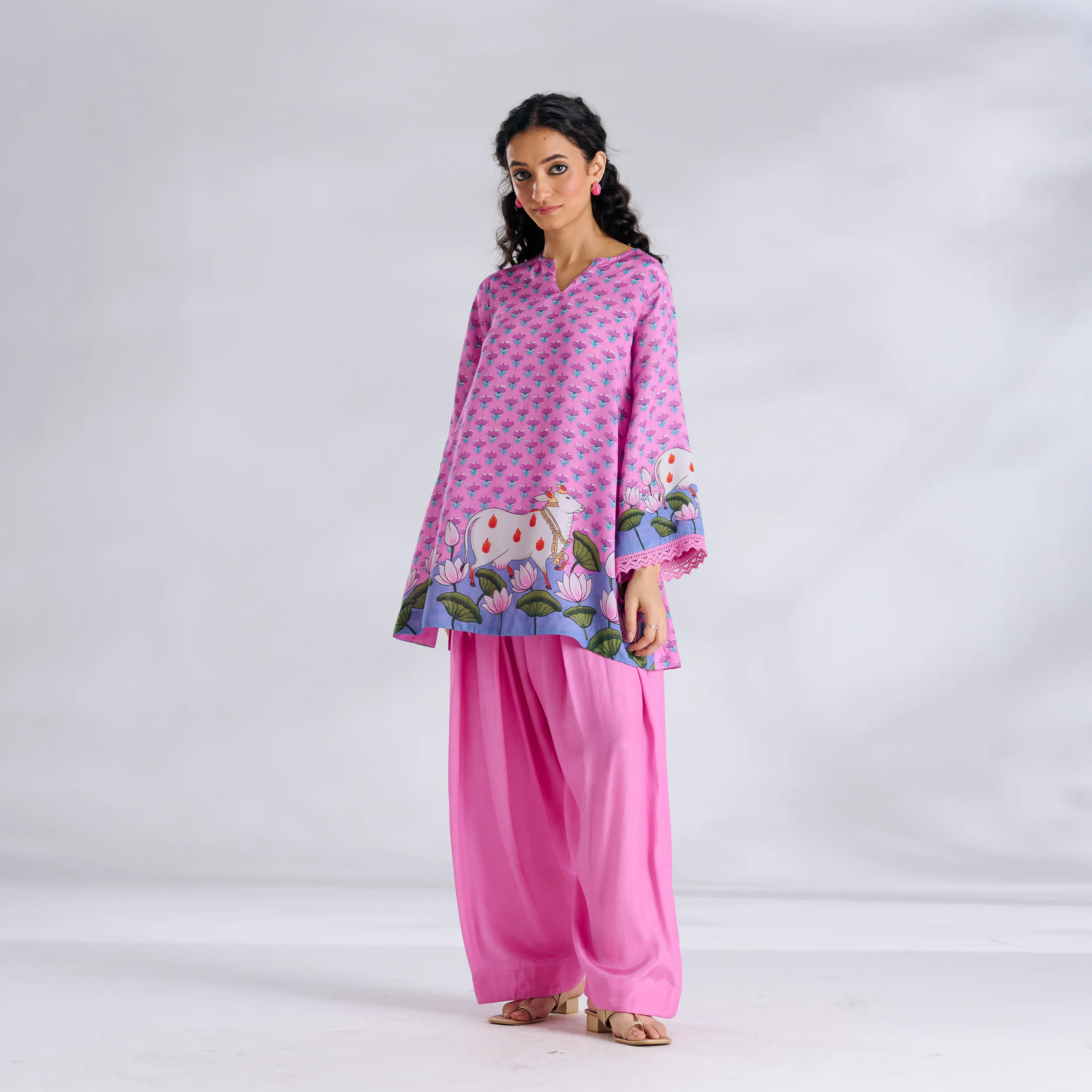 Lotus Shantoon Farsi Salwar Set - Candy Pink - Image 8