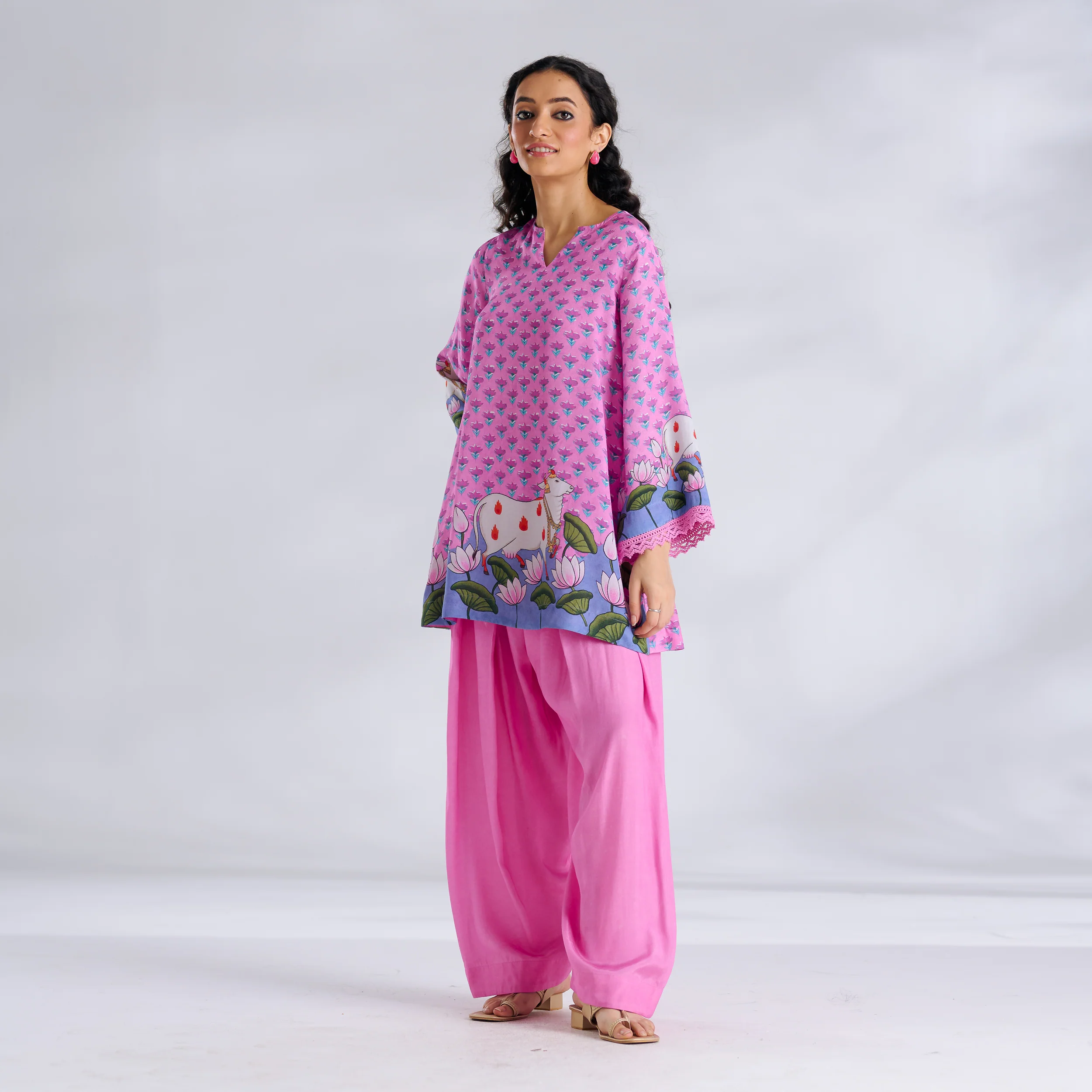 Lotus Shantoon Farsi Salwar Set - Candy Pink - Image 9