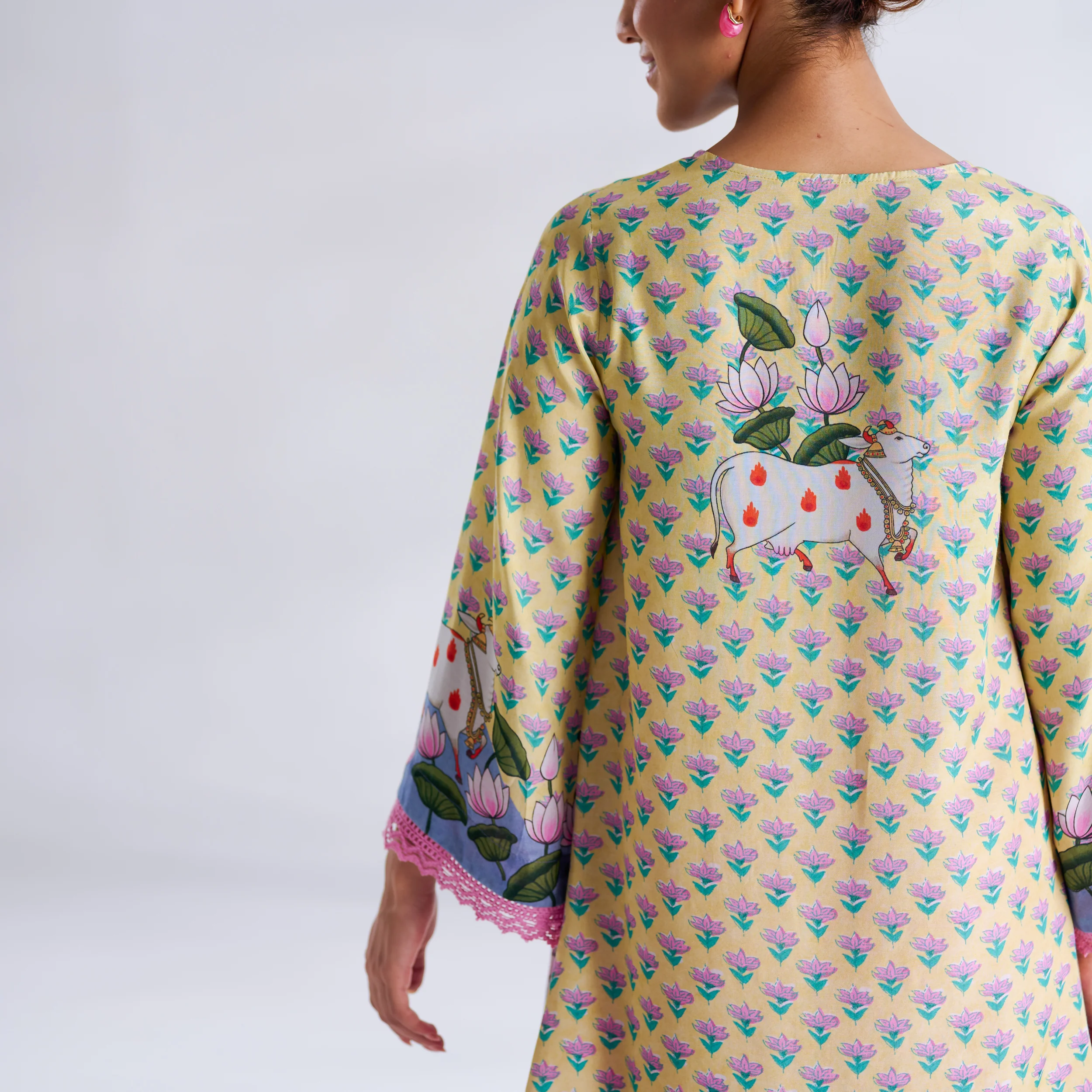 Lotus Shantoon Farsi Salwar Set - Lemon Yellow - Image 7
