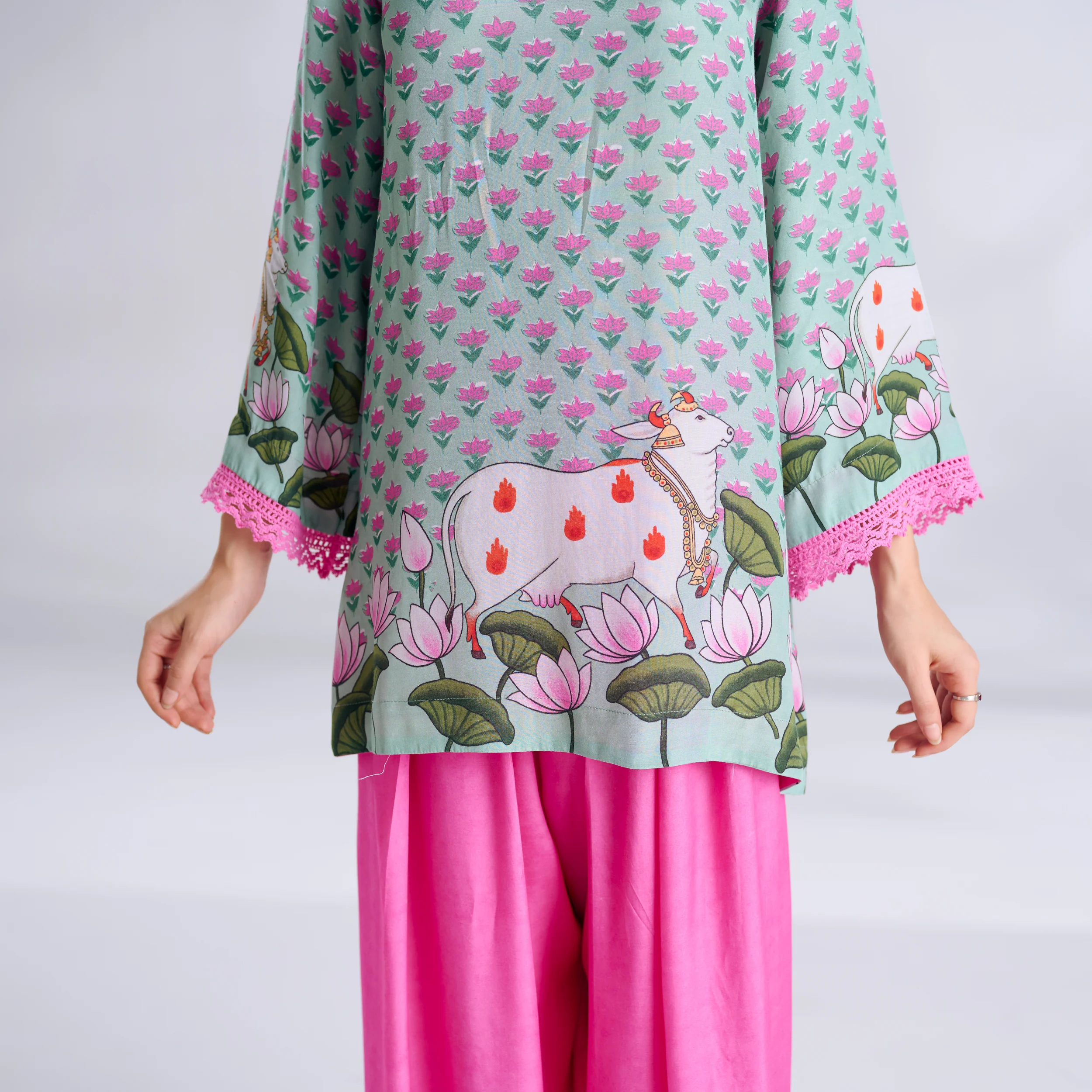 Lotus Shantoon Farsi Salwar Set - Mint - Image 3