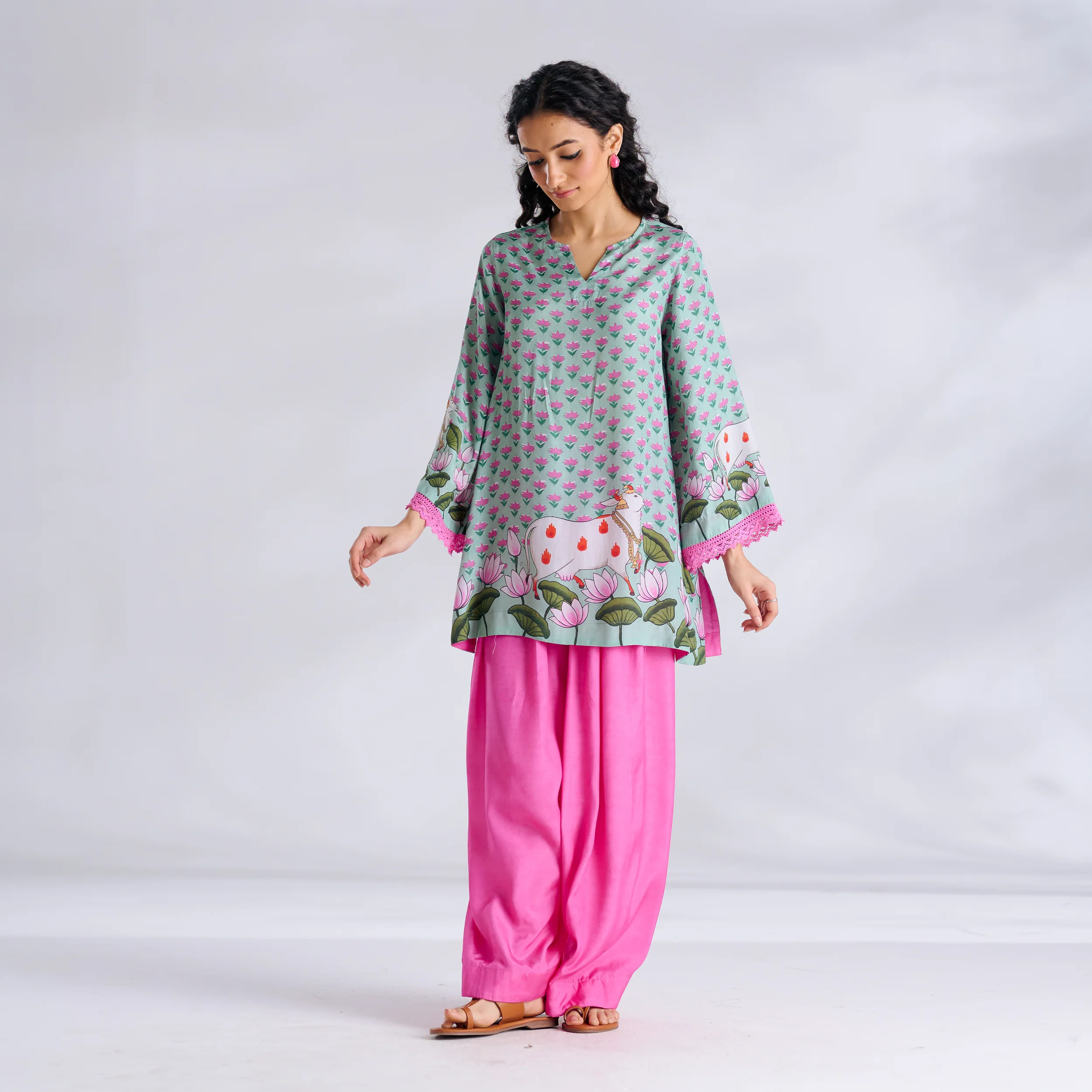 Lotus Shantoon Farsi Salwar Set - Mint - Image 5