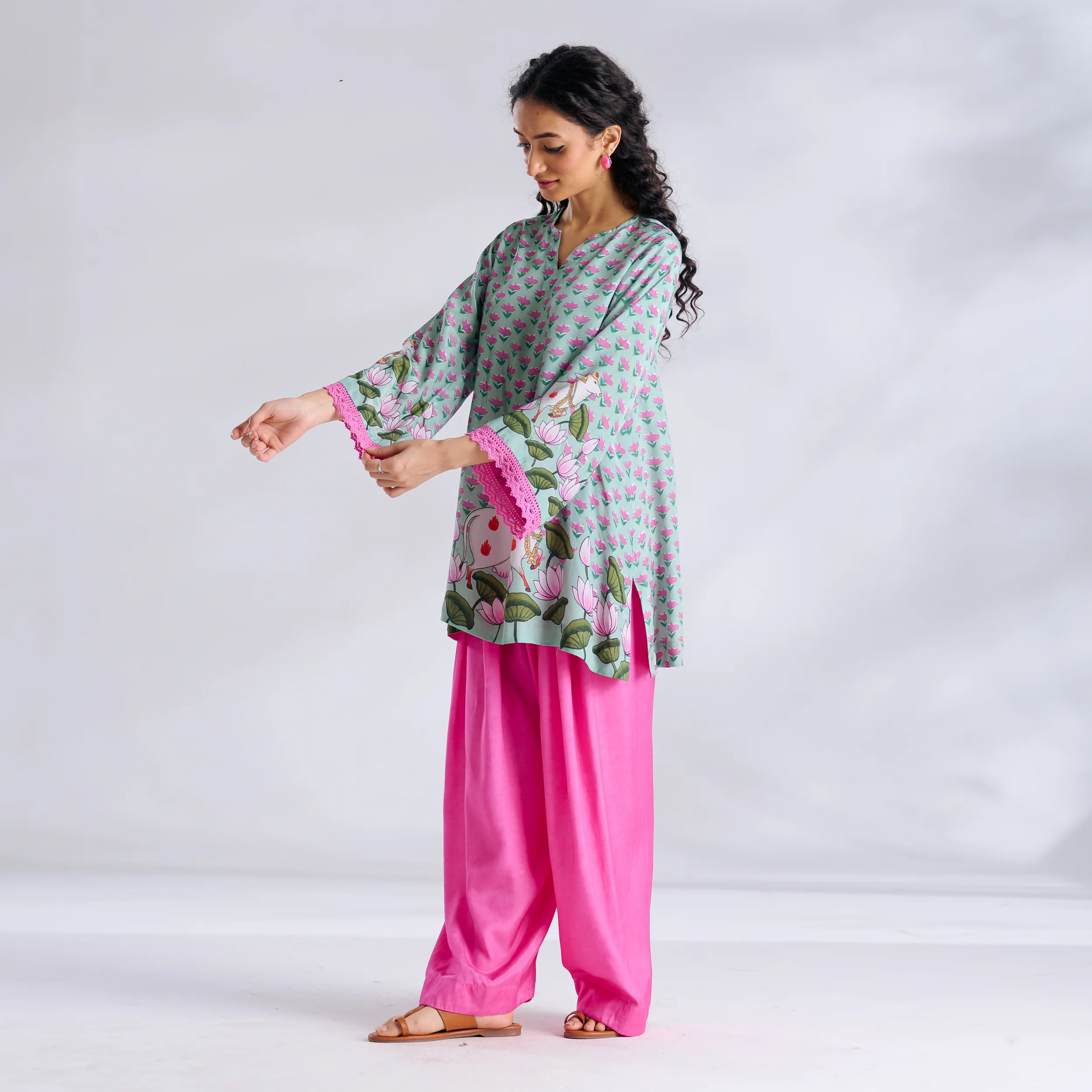 Lotus Shantoon Farsi Salwar Set - Mint - Image 6