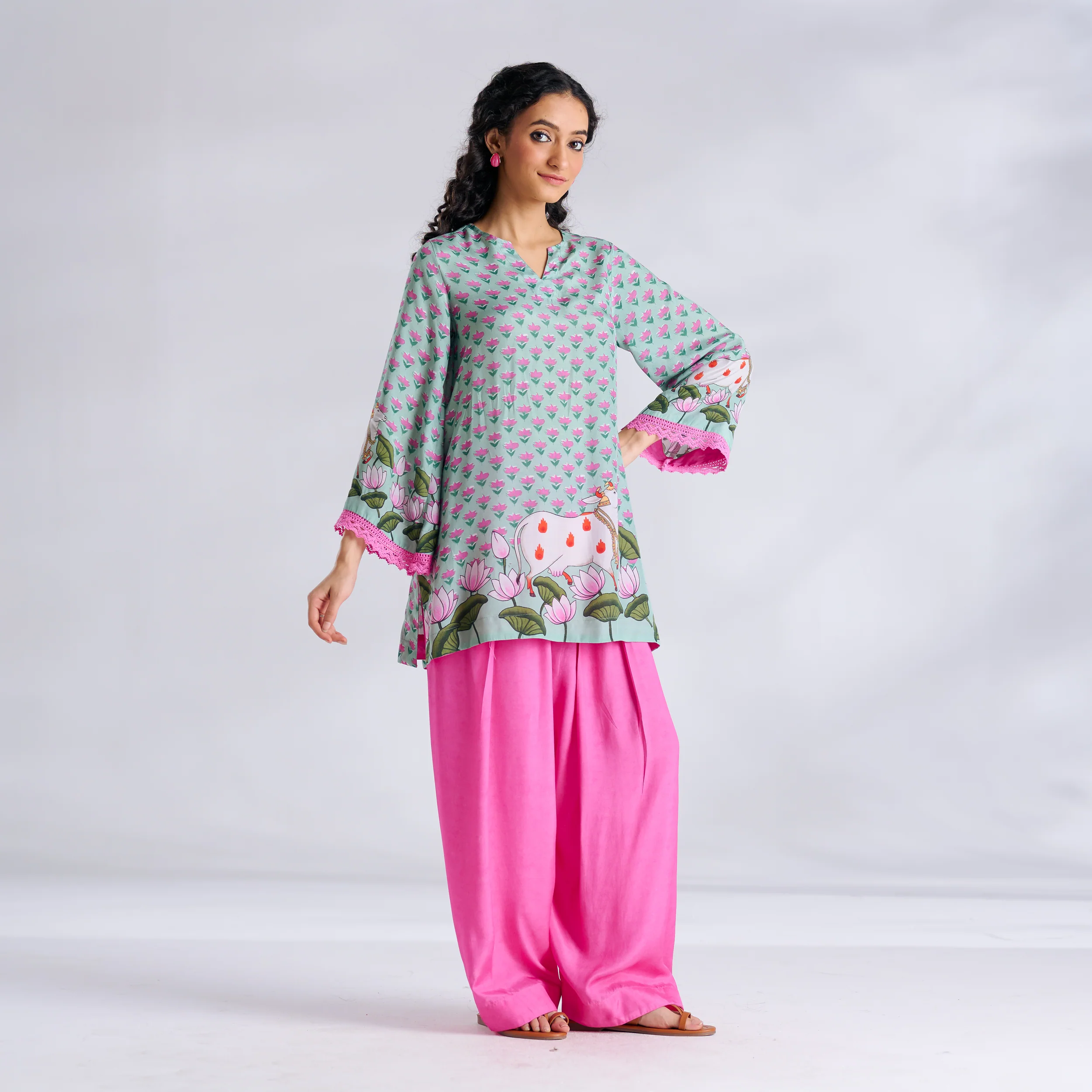 Lotus Shantoon Farsi Salwar Set - Mint - Image 8