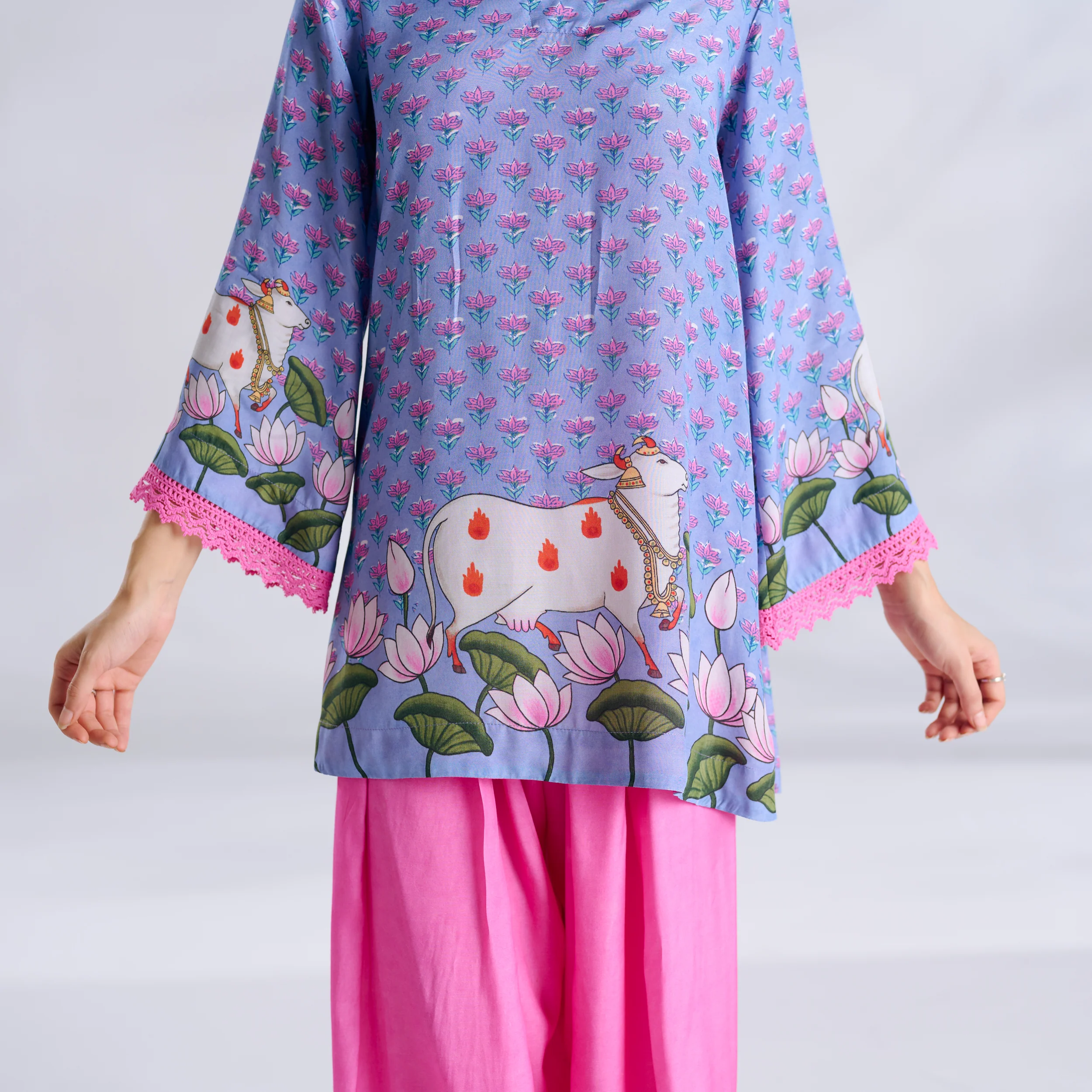 Lotus Shantoon Farsi Salwar Set - Quilt Blue - Image 2