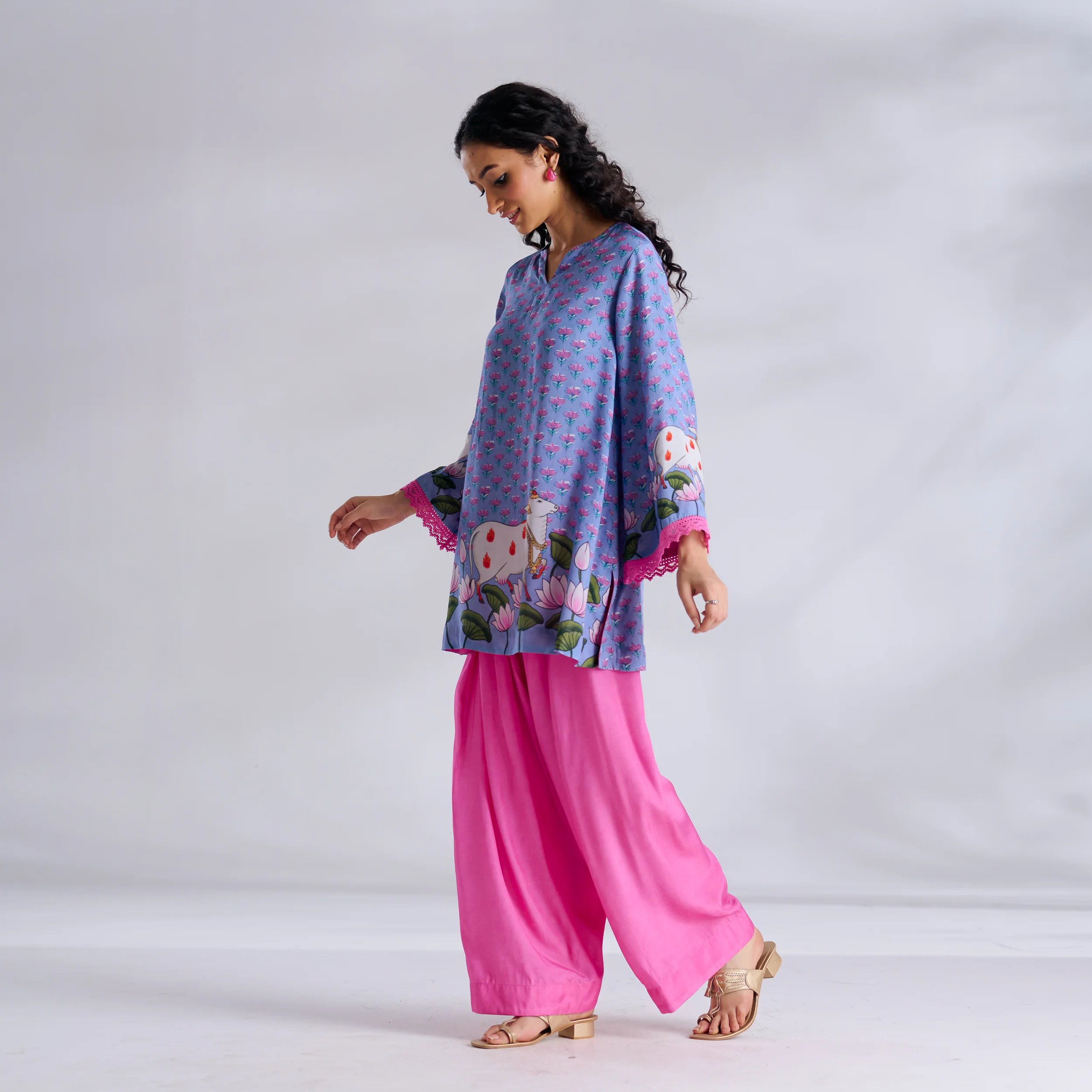 Lotus Shantoon Farsi Salwar Set - Quilt Blue - Image 5