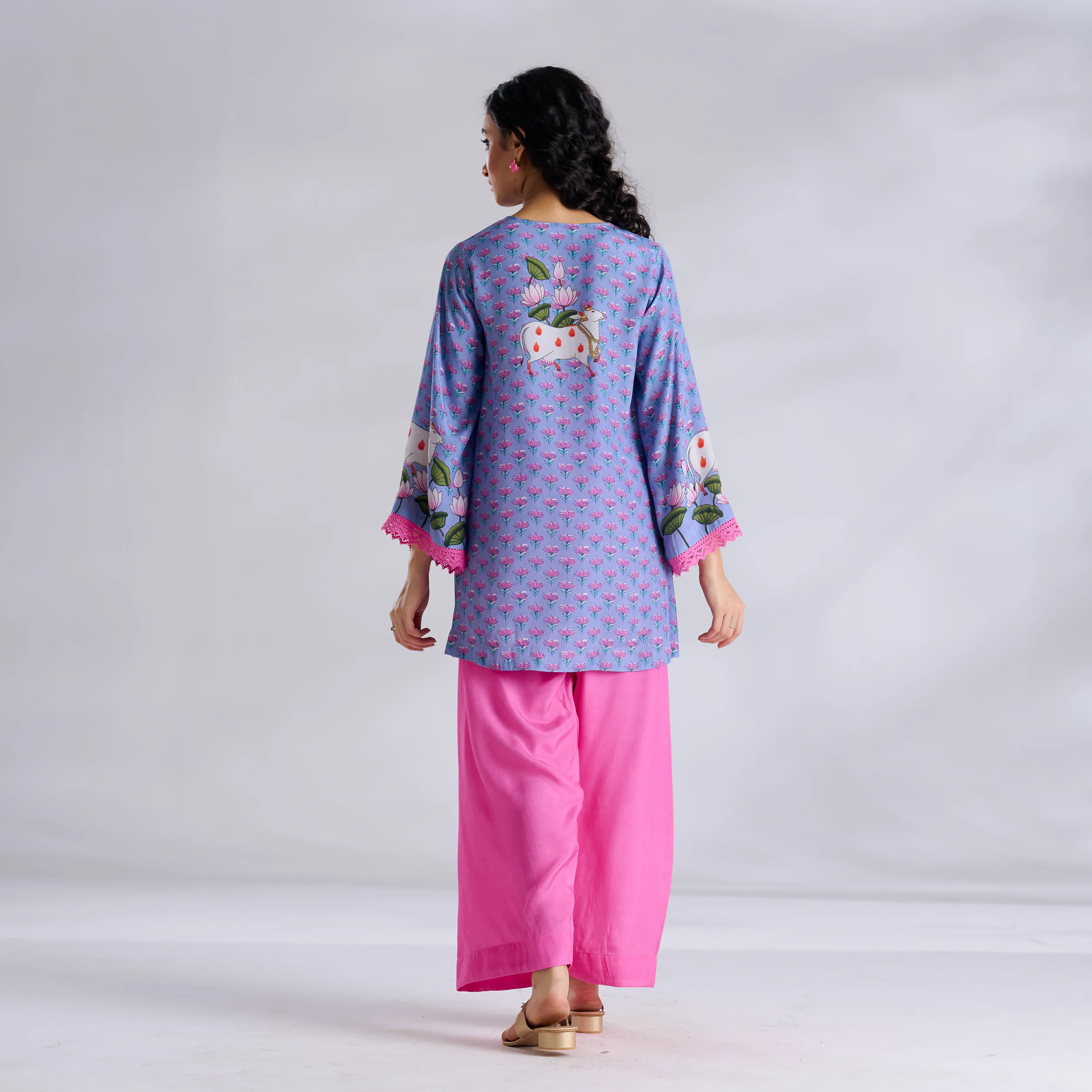 Lotus Shantoon Farsi Salwar Set - Quilt Blue - Image 6