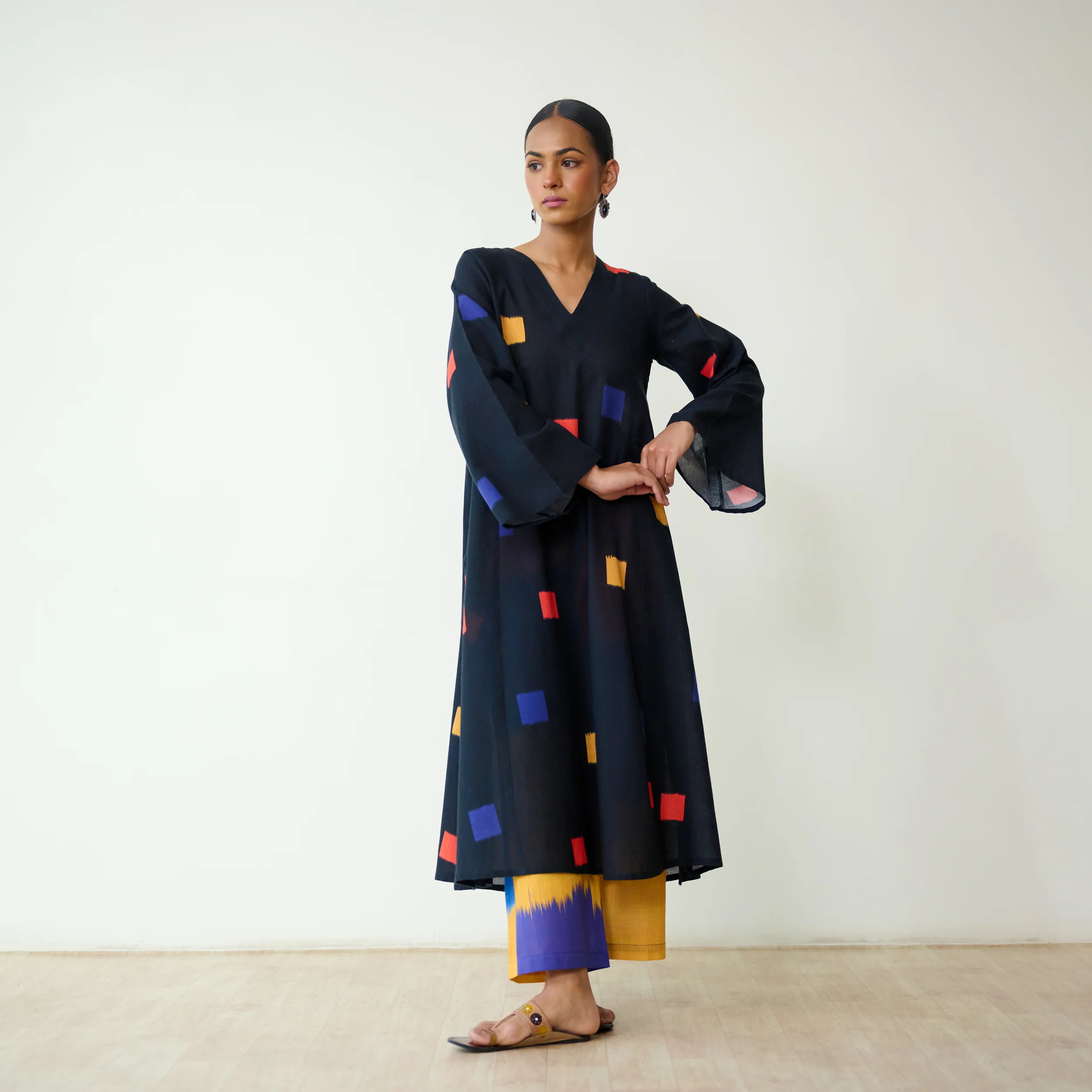 Ludo Pure Slub Cotton Kurta Set - Black - Image 10